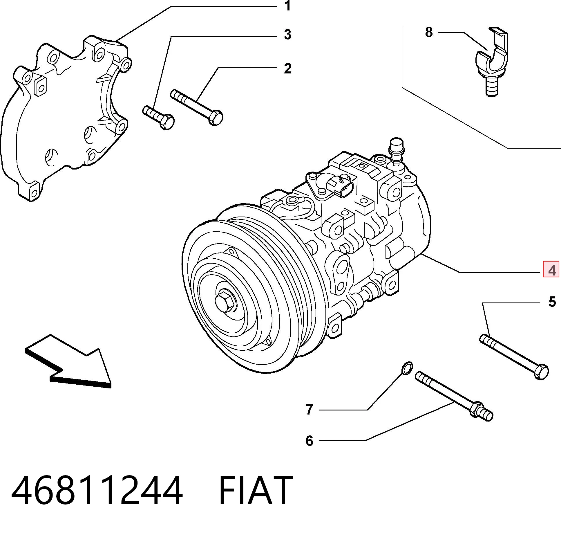 46811244 Fiat/Alfa/Lancia Compresor climatizador