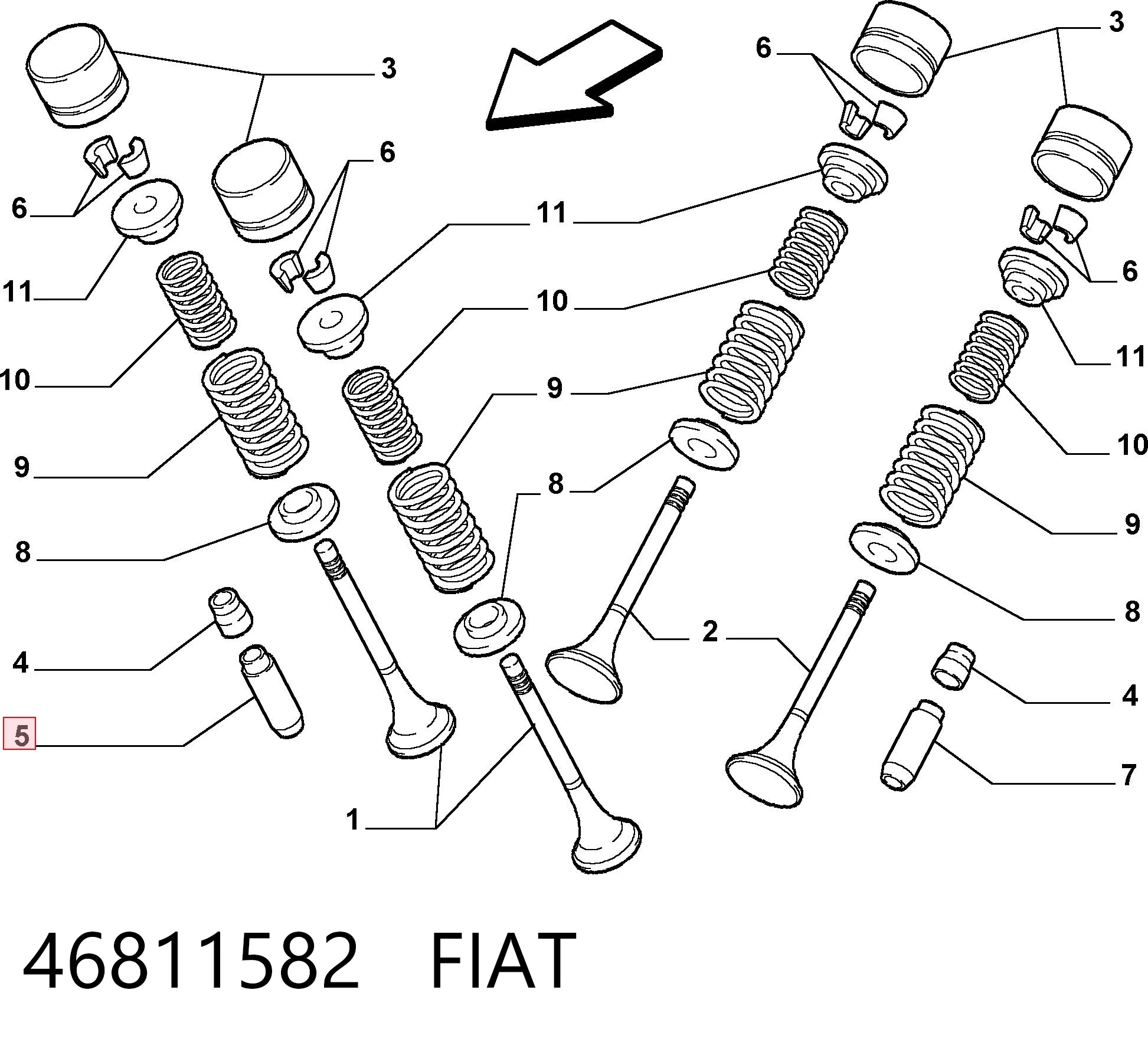 Guía de válvula para Alfa Romeo 146 930
