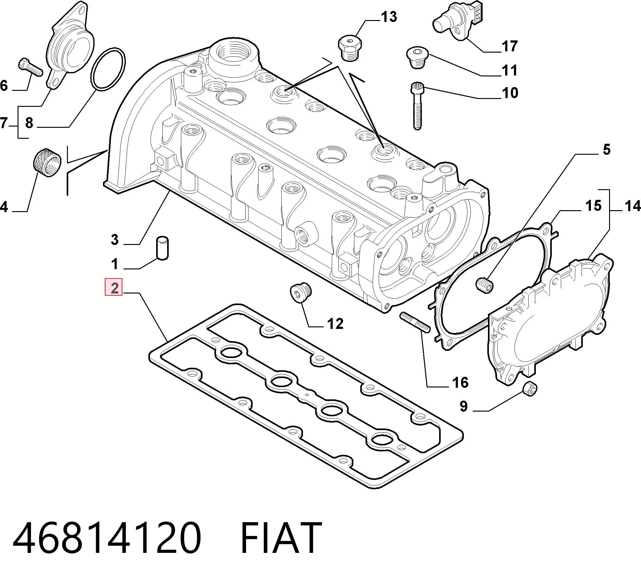 Junta de tapa de válvulas Fiat Punto 
