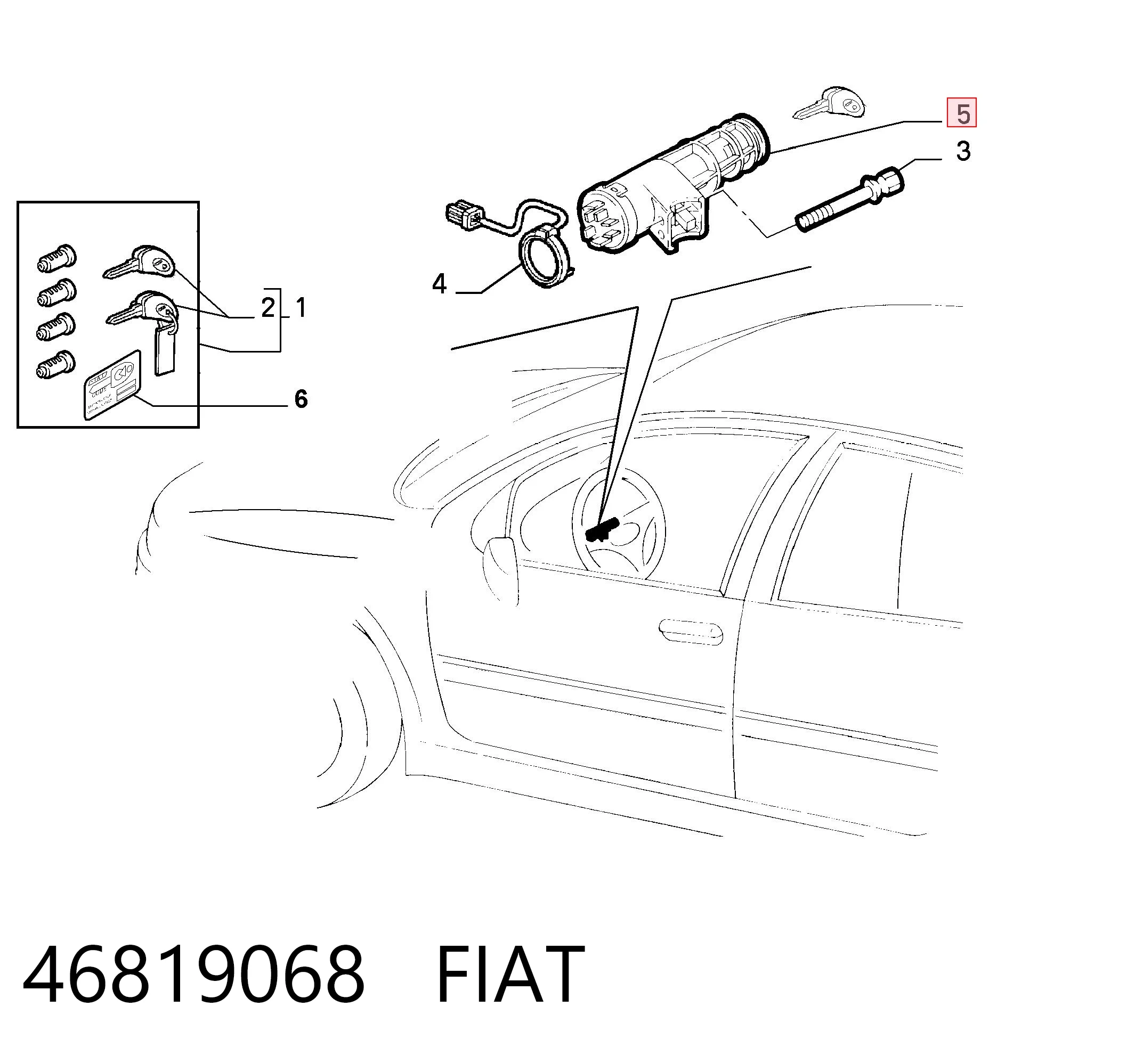 46819068 Fiat/Alfa/Lancia Interruptor de encendido