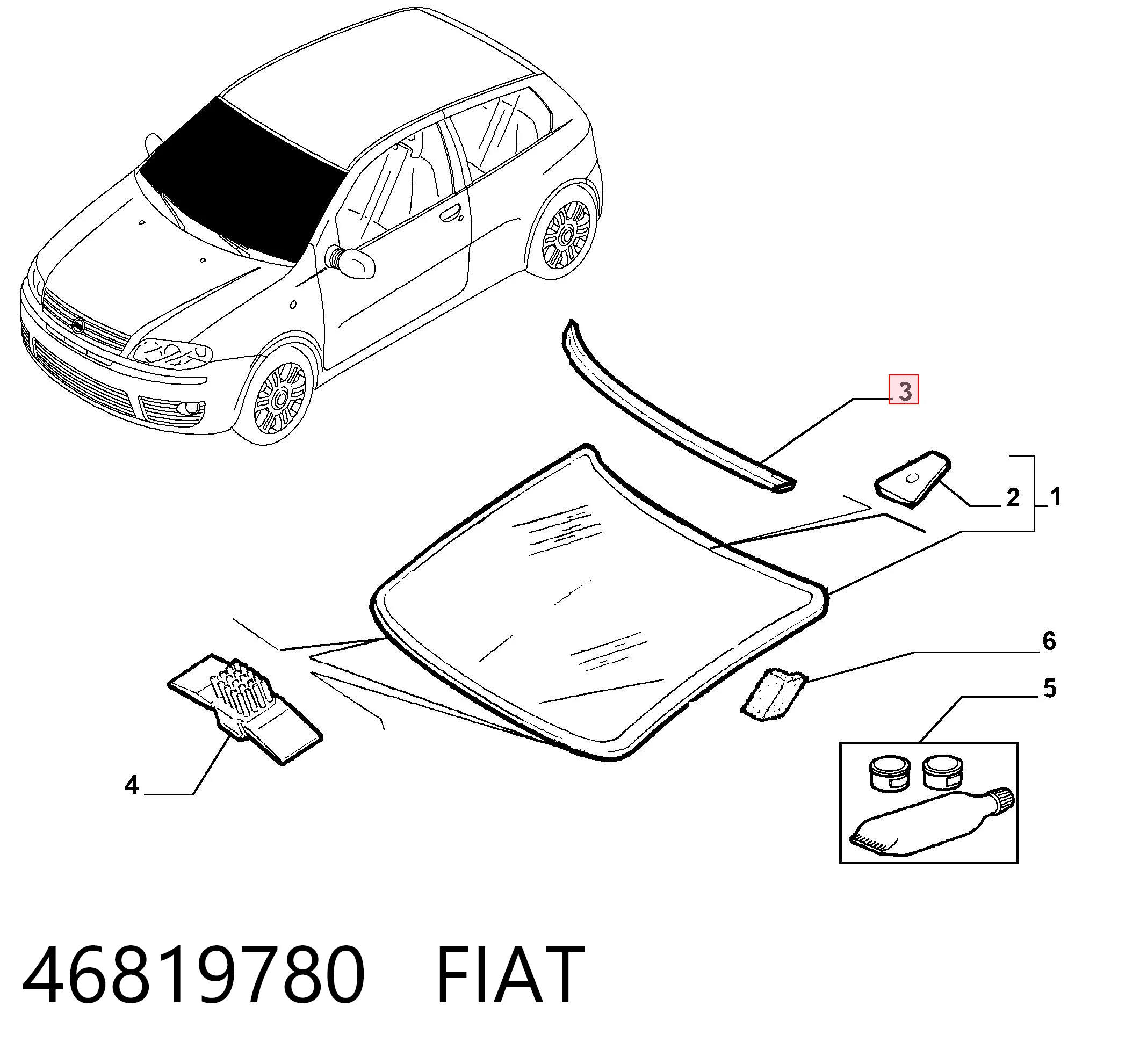 Comprar Junta del parabrisas Fiat Punto II 188 a bajo precio