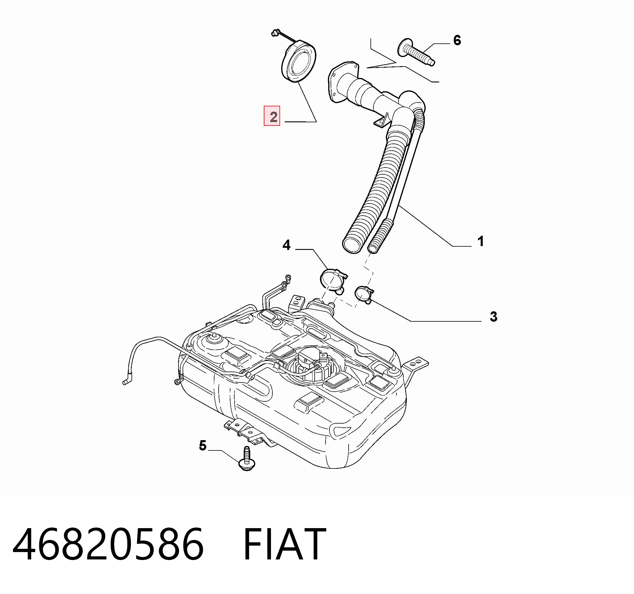 46820586 Fiat/Alfa/Lancia Tapa tanque combustible