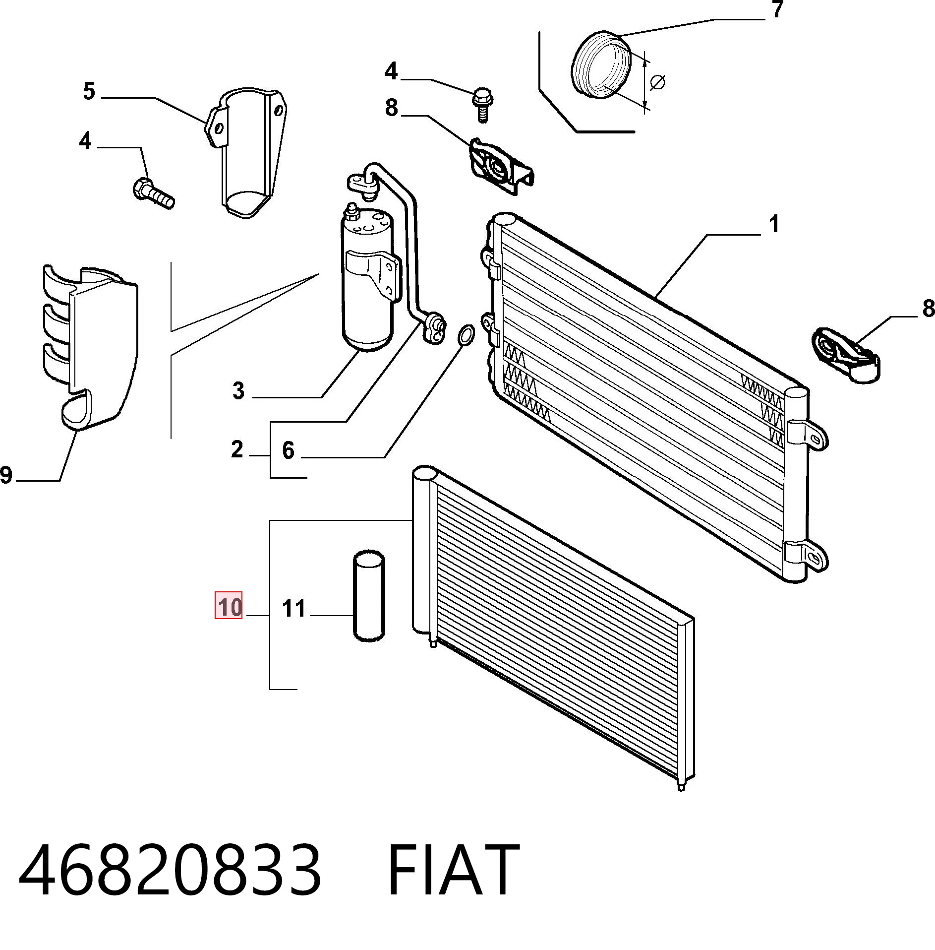 Condensador para Fiat Punto II (188AX)