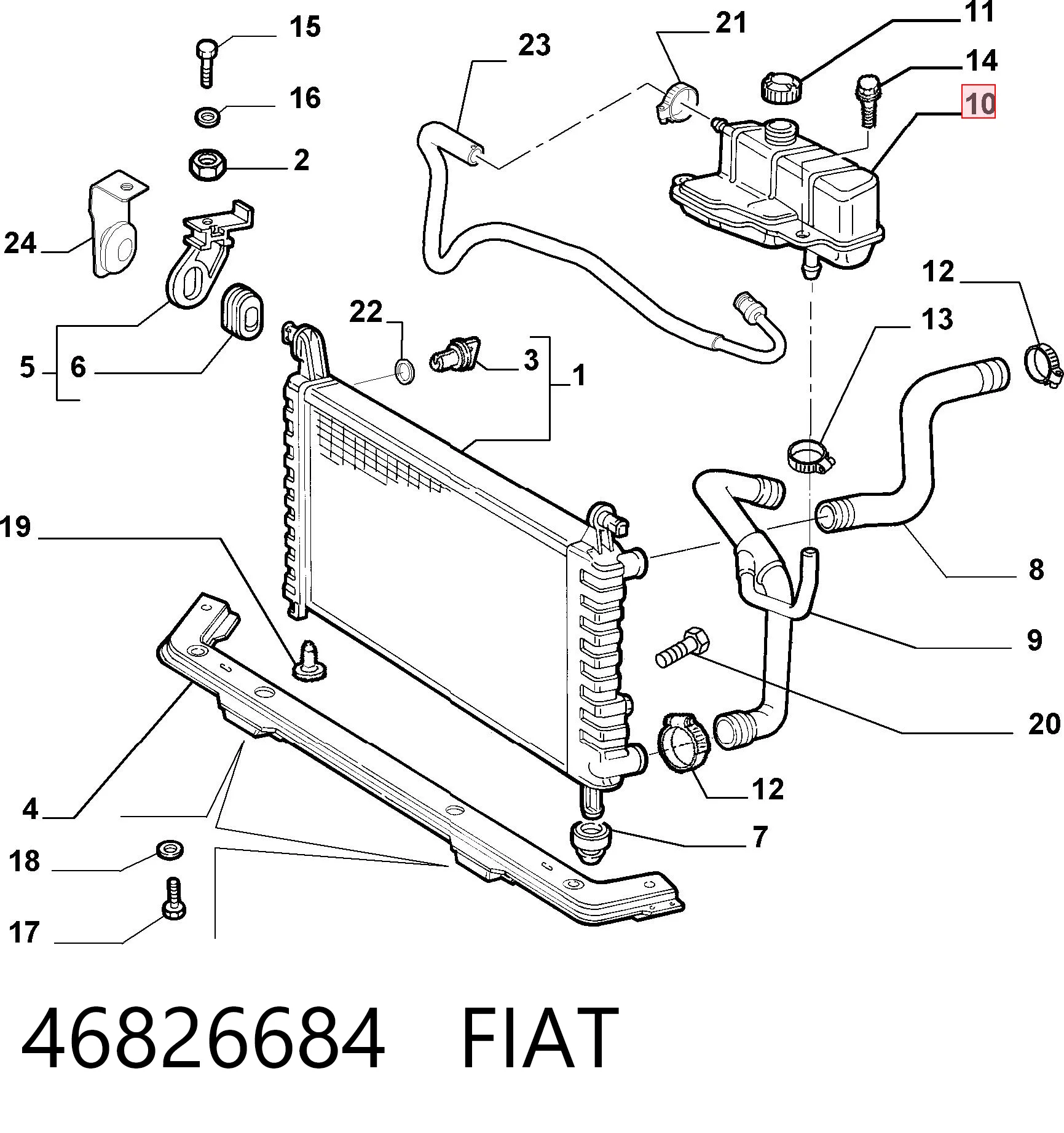46826684 Fiat/Alfa/Lancia Depósito de expansión