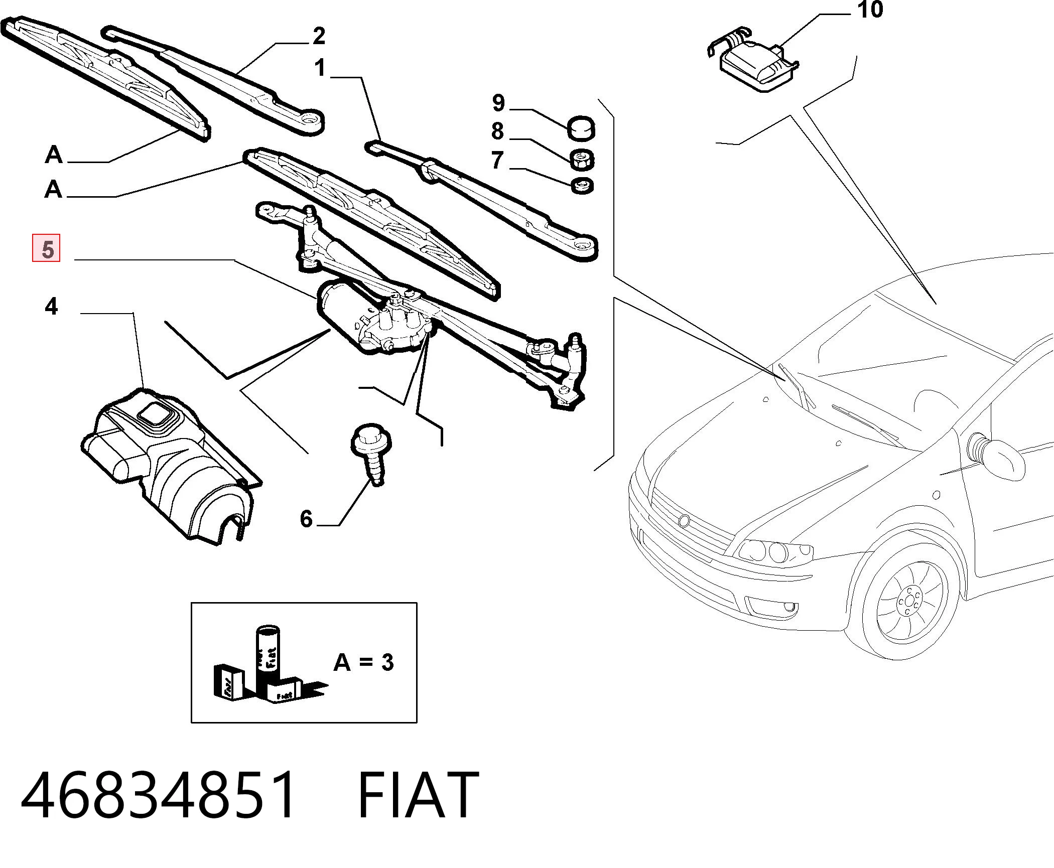 Trapezio del limpiaparabrisas Fiat Punto II hatchback comprar en España
