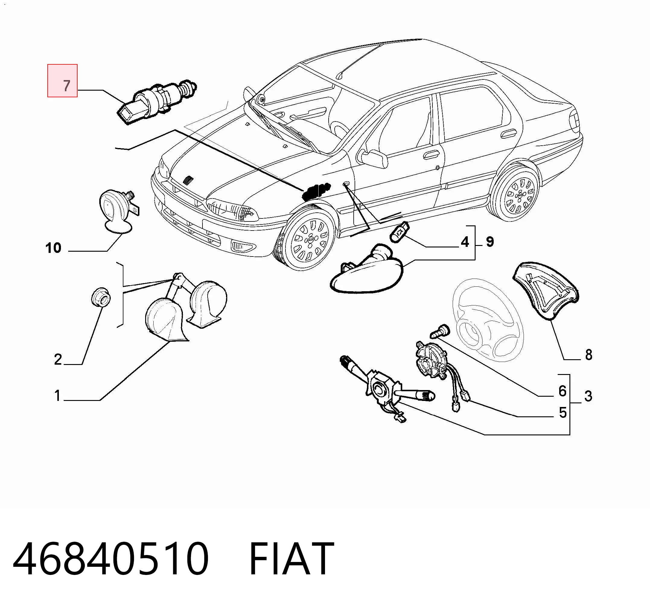 46840510 Fiat/Alfa/Lancia Interruptor luces de freno
