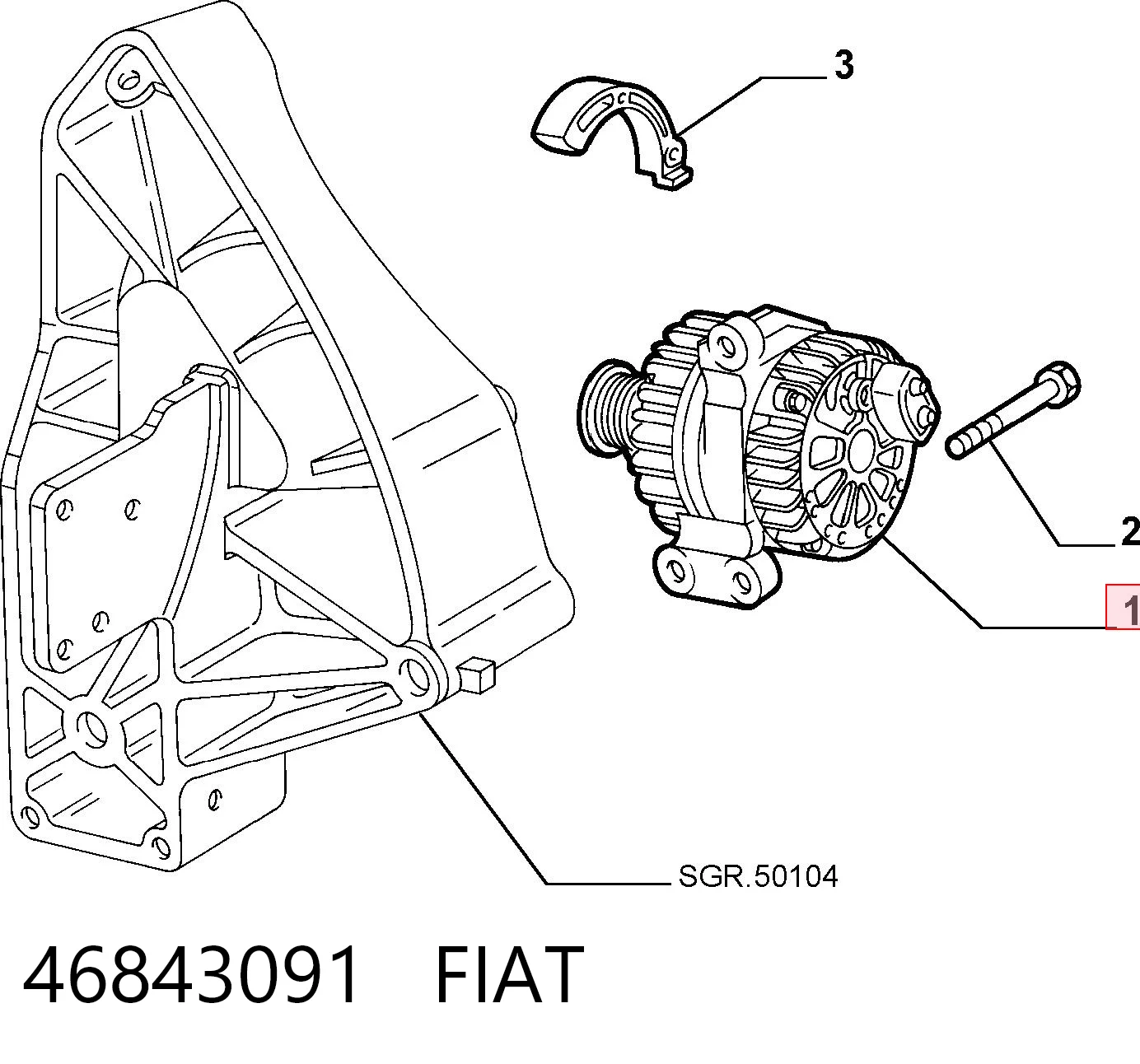 46843091 Fiat/Alfa/Lancia Alternador de coche