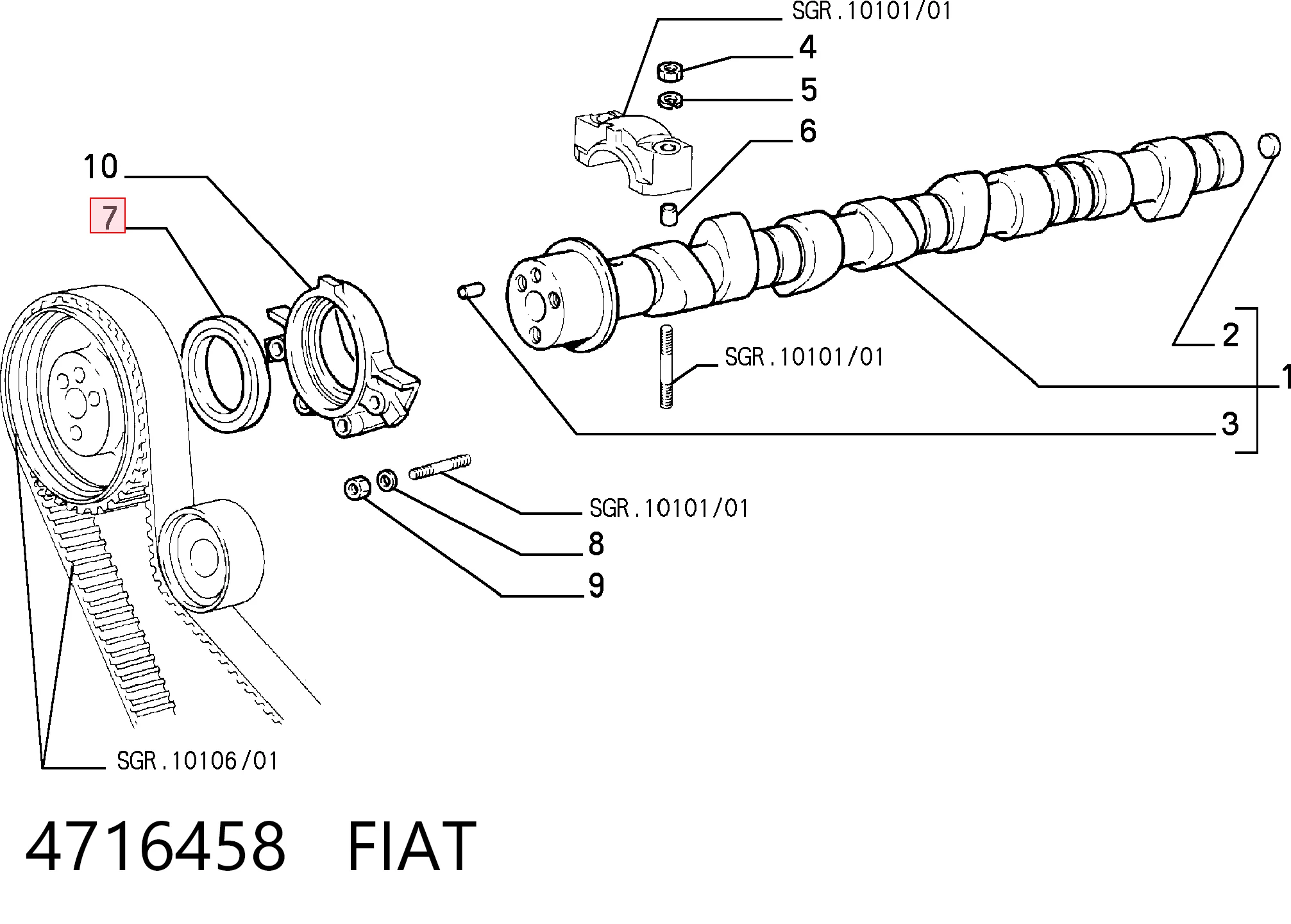  Retén, árbol de levas Fiat Ducato 1