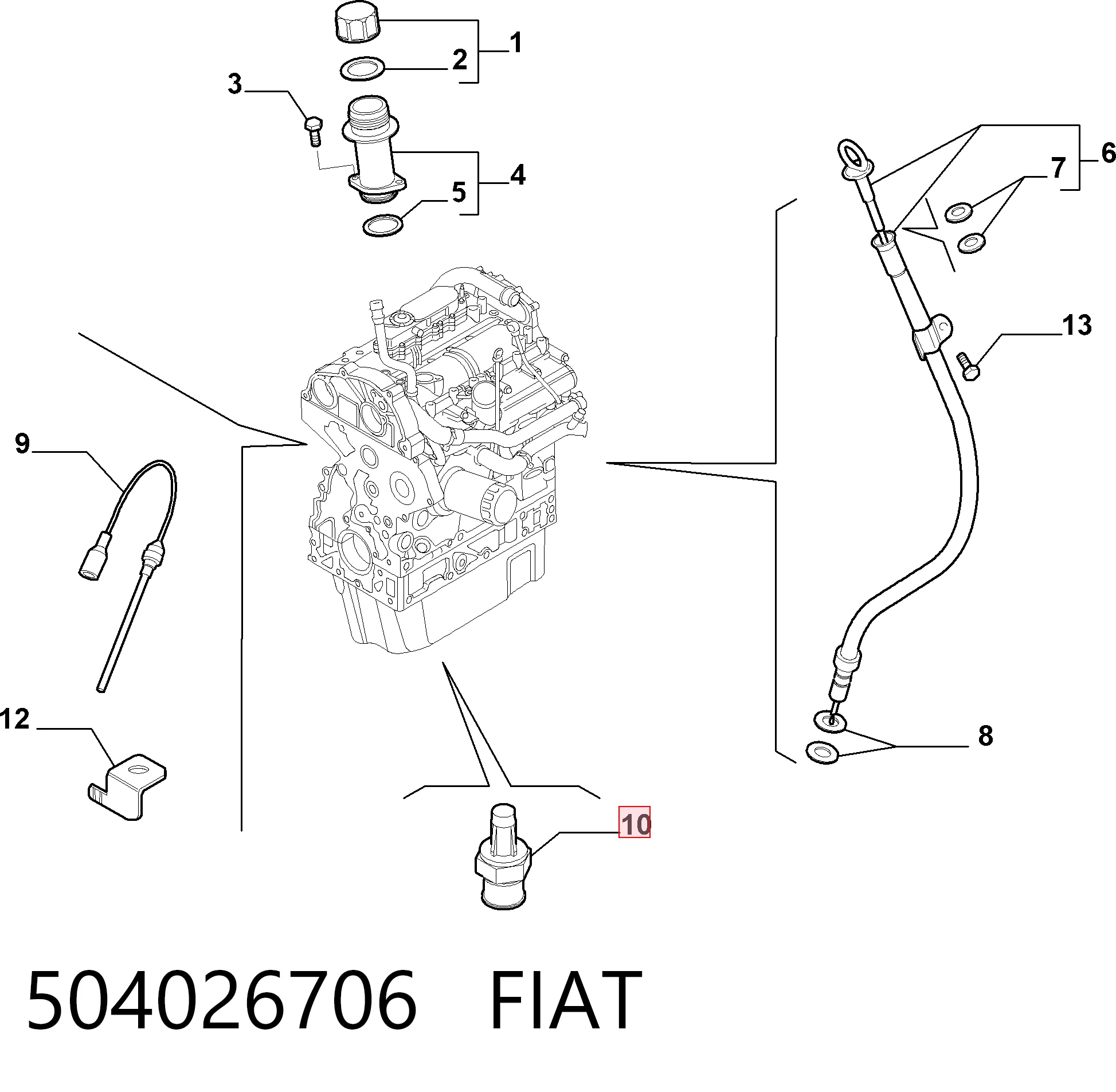 504026706 Fiat/Alfa/Lancia Indicador de presión del aceite