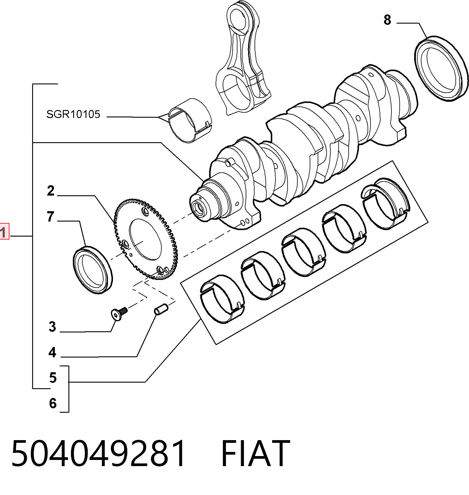 Cigüeñal 504049281 FIAT