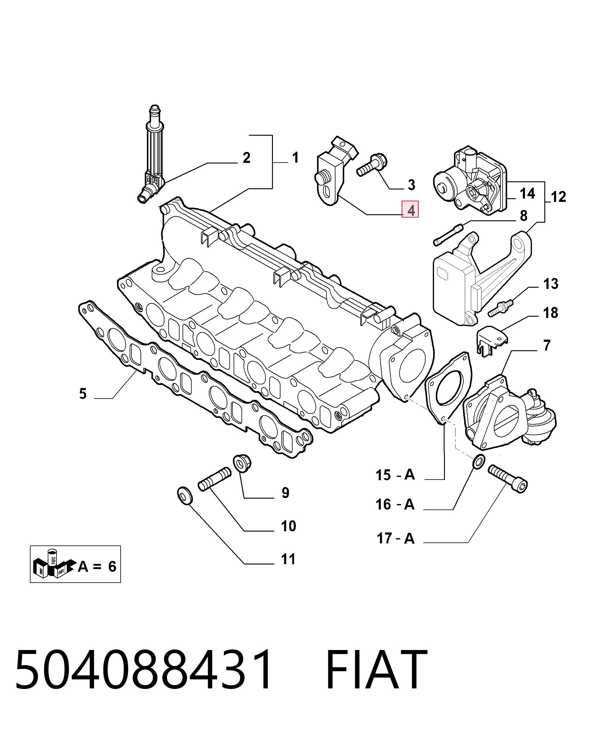 504088431 Fiat/Alfa/Lancia Sensor De Presion Del Colector De Admision