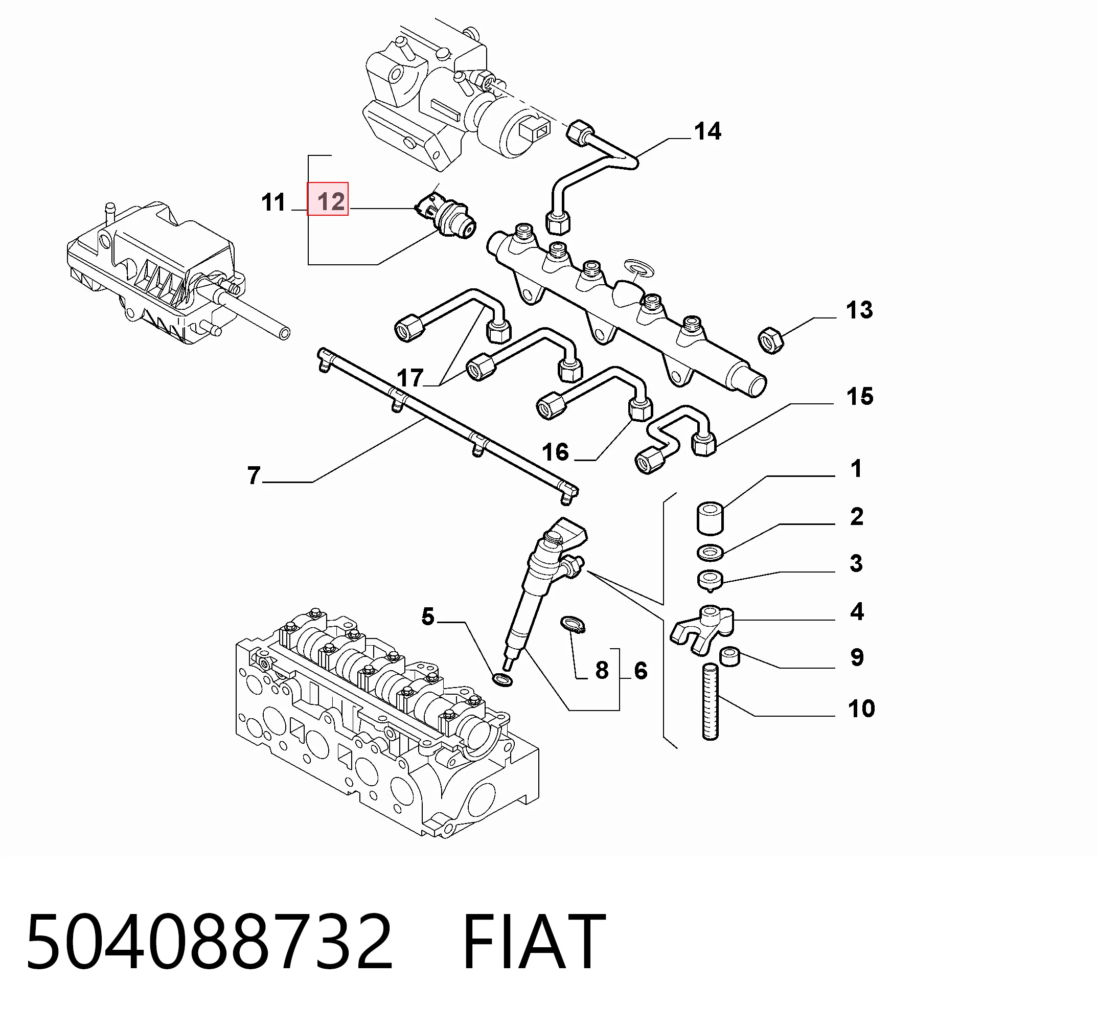 Sensor de presión de combustible para Opel Corsa S07