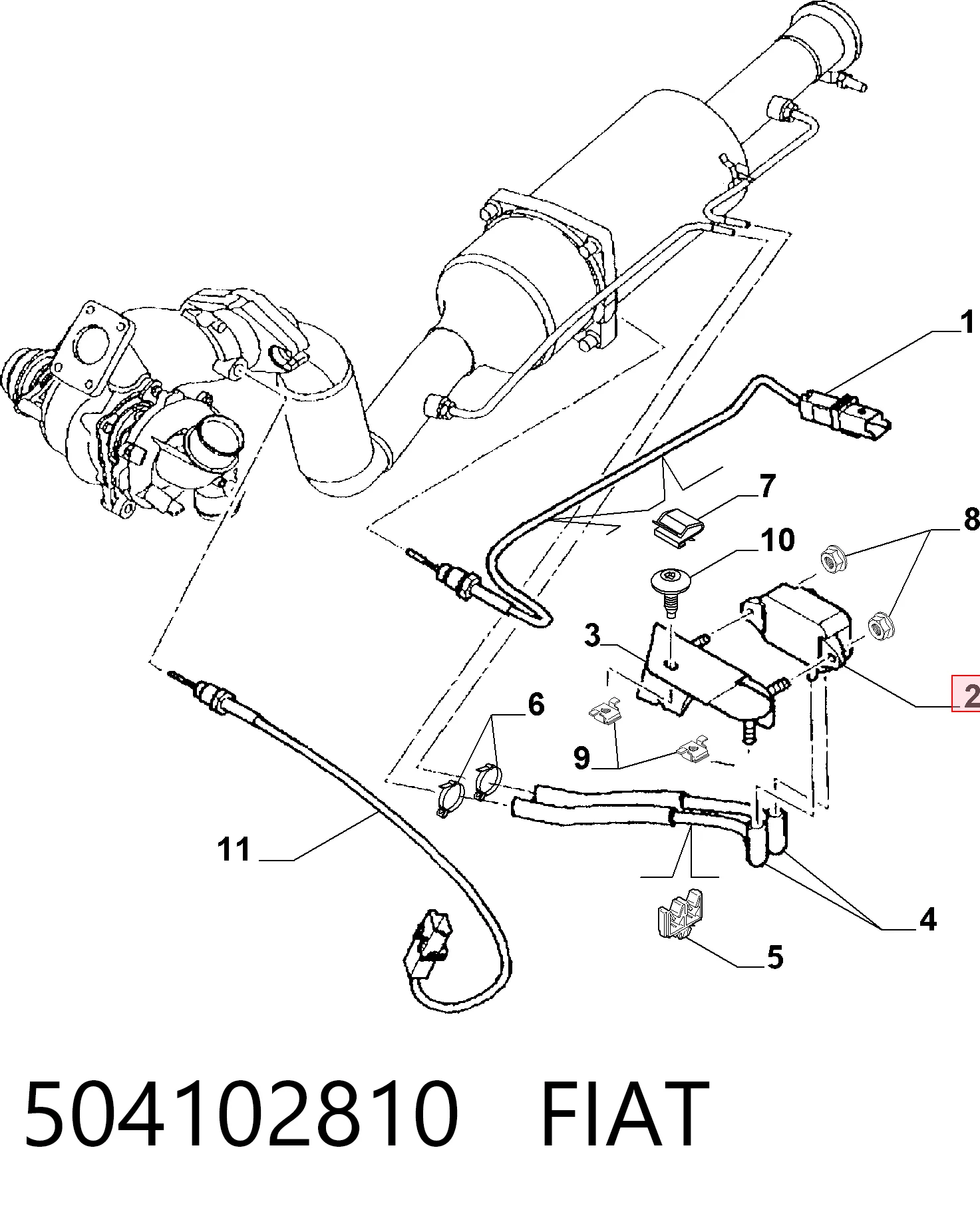 504102810 Fiat/Alfa/Lancia Sensor, presión gas de escape
