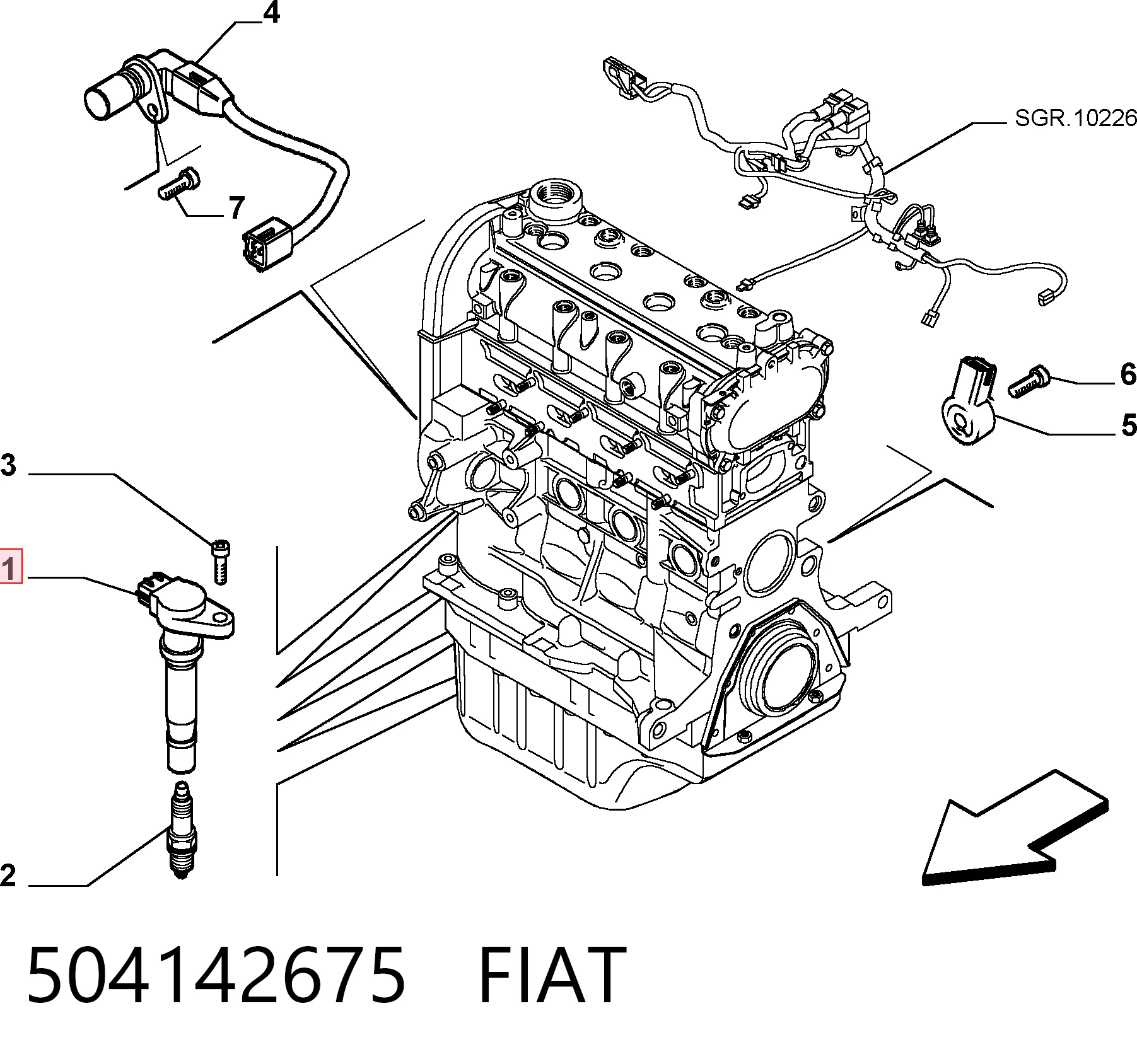 504142675 Fiat/Alfa/Lancia Bobina de ignición