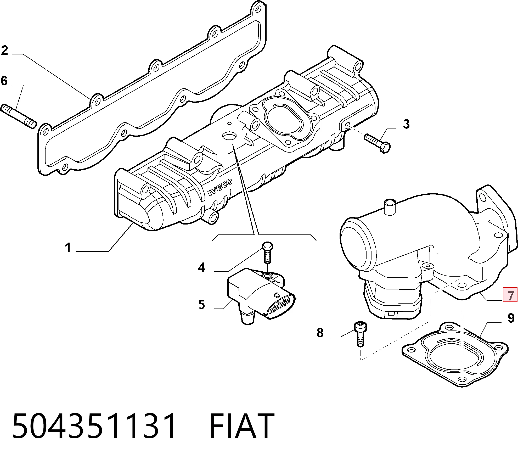 504351131 Fiat/Alfa/Lancia Mariposa de admisión