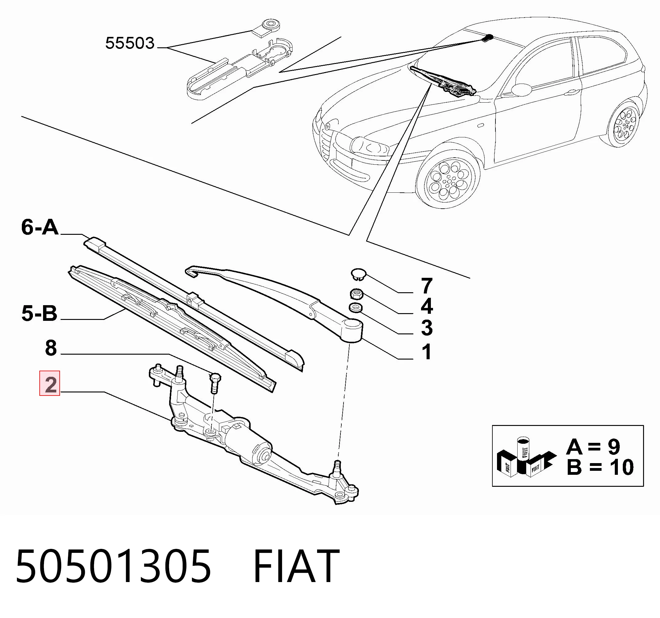 Trapezio del limpiaparabrisas Alfa Romeo 147 hatchback (937) (2001 - 2010) precio, desde 35,69 EUR