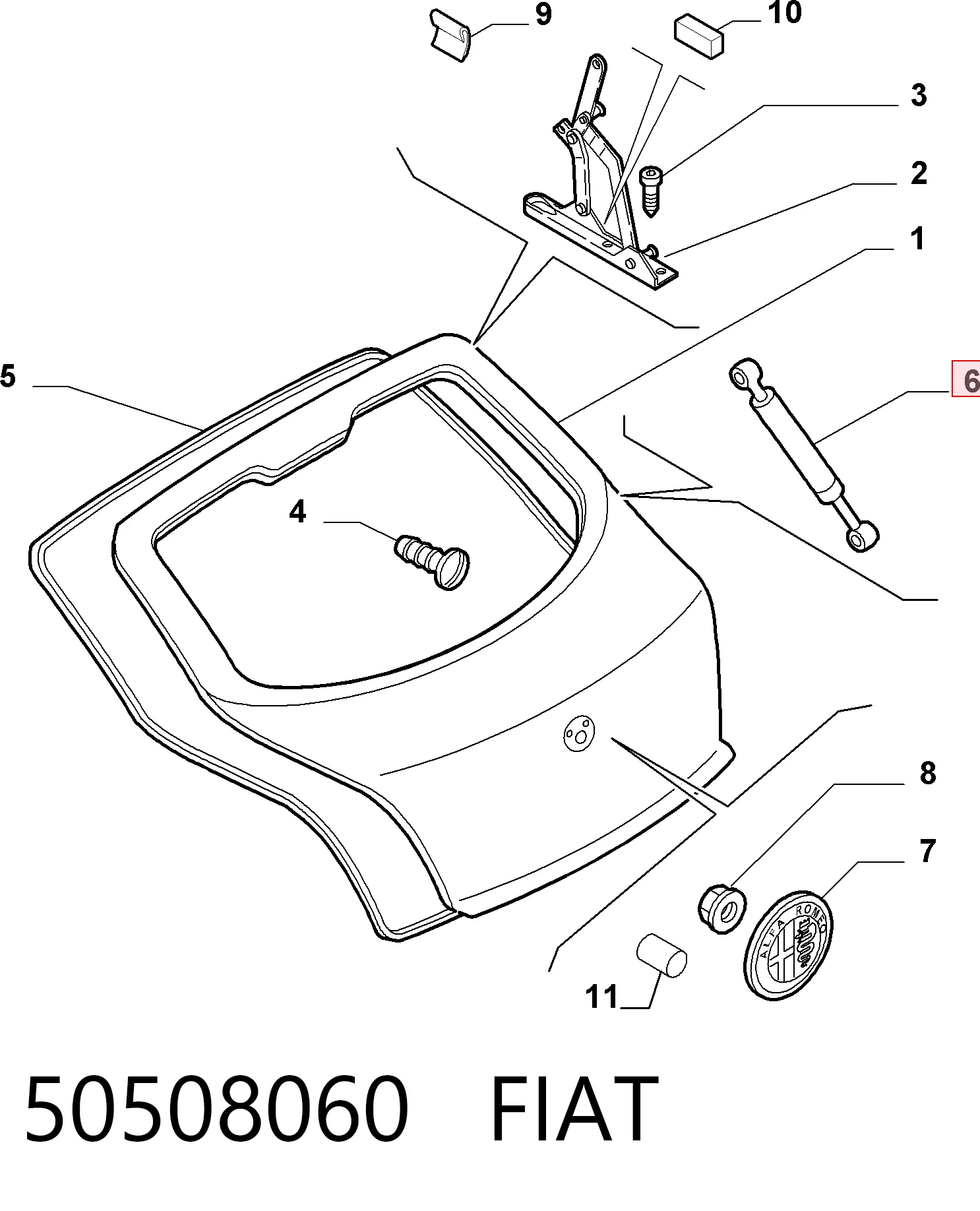 Comprar Amortiguador de la tapa del maletero Alfa Romeo GT  937 a bajo precio