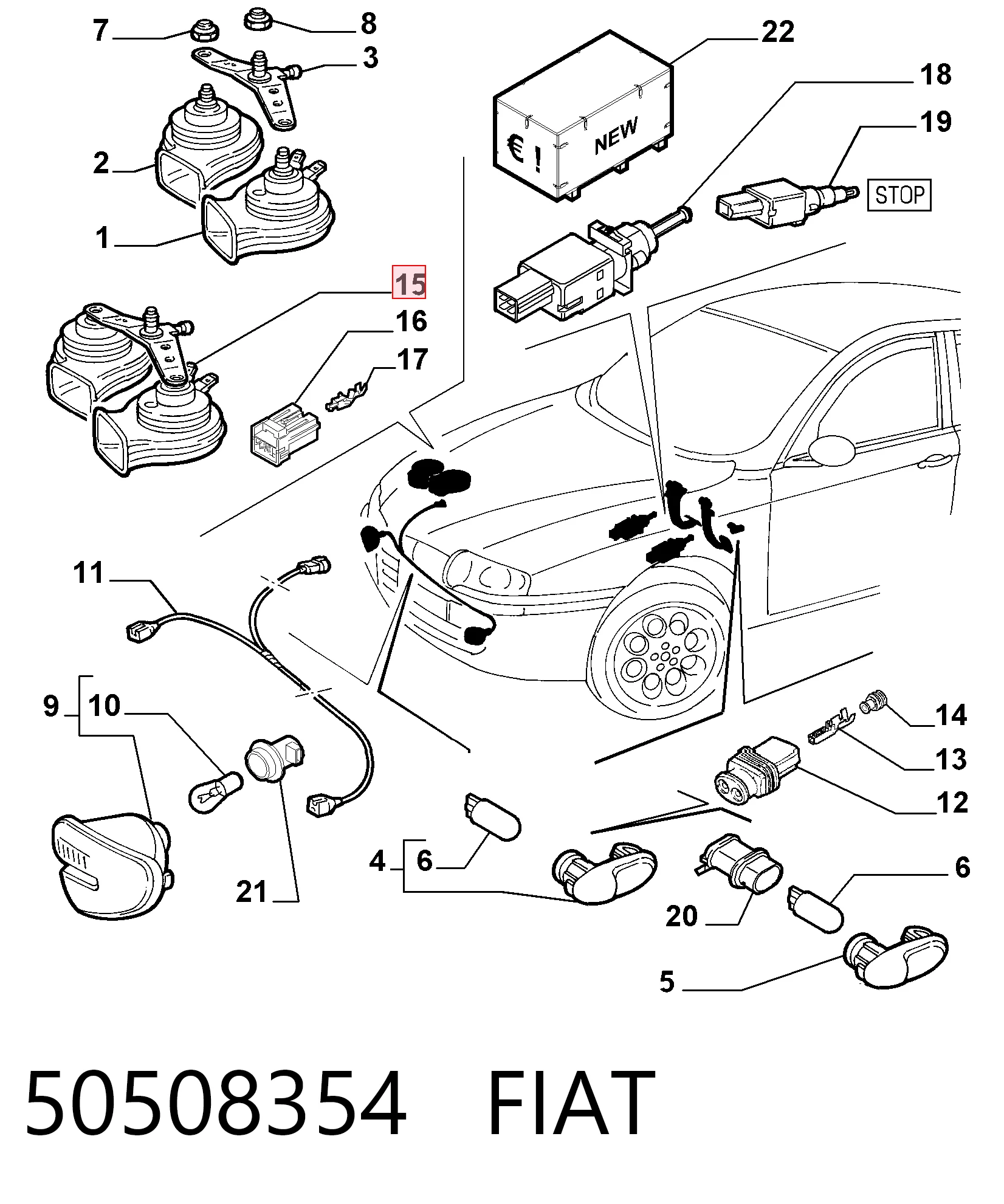 Claxon para Audi 80 89, 89Q, 8A
