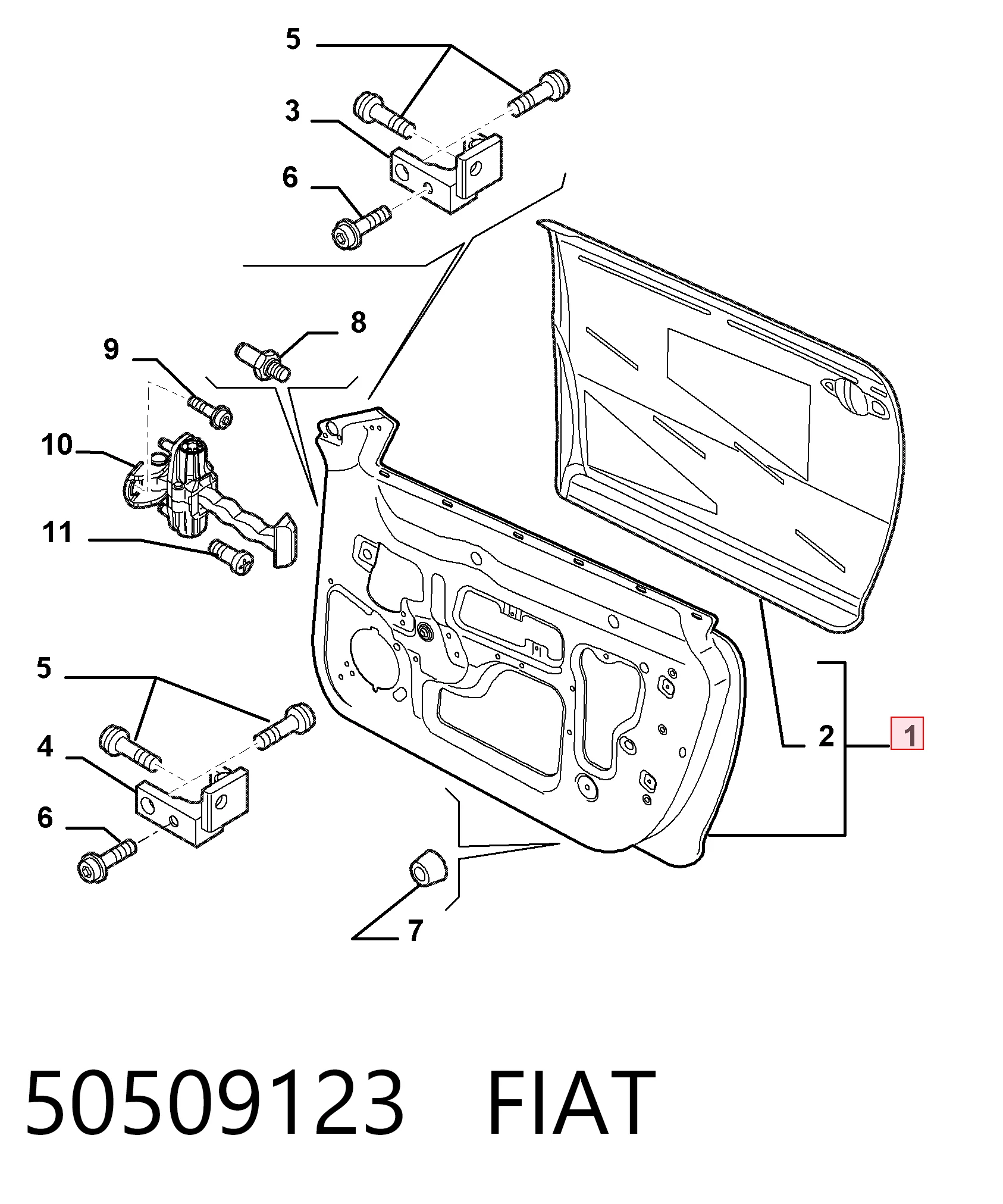 Puerta delantera izquierda para Alfa Romeo Mito 955