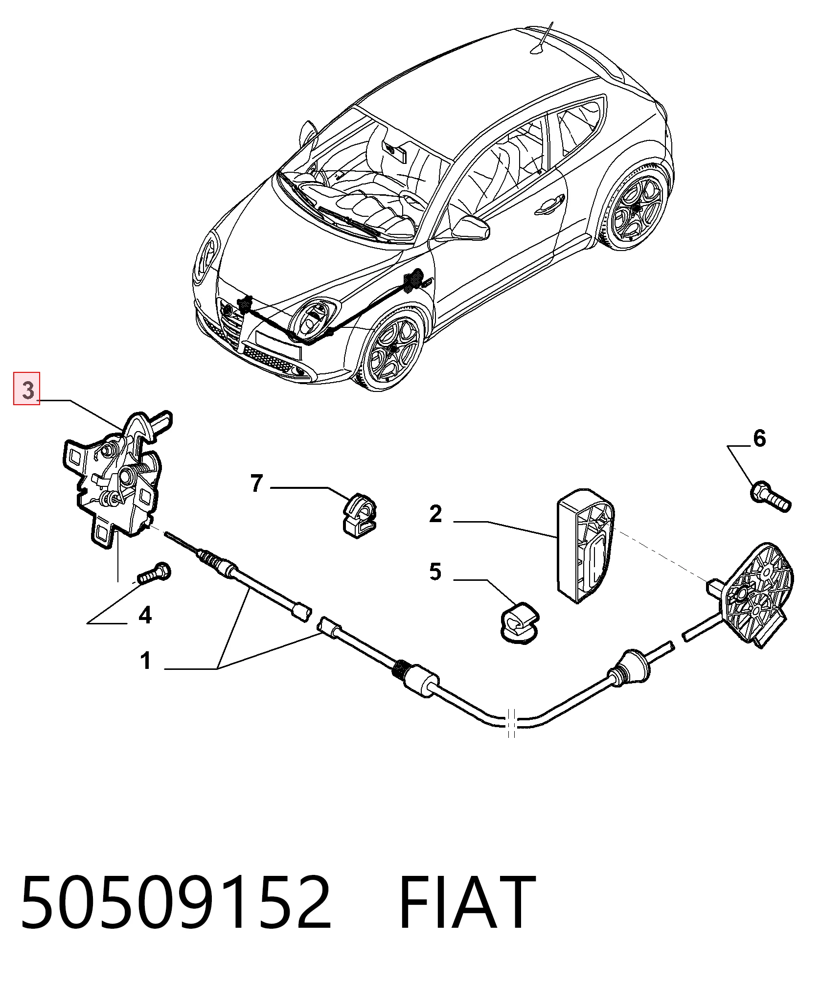 Comprar Cerradura del capó Alfa Romeo Mito  955 a bajo precio