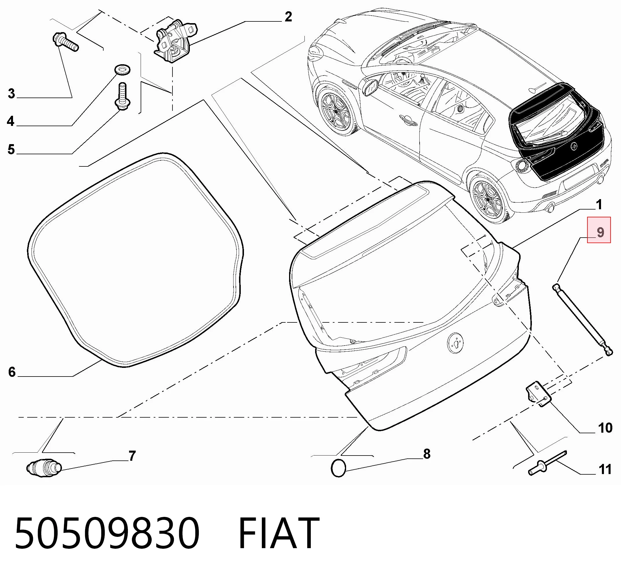 Comprar Amortiguador de la tapa del maletero Alfa Romeo Giulietta  940 a bajo precio