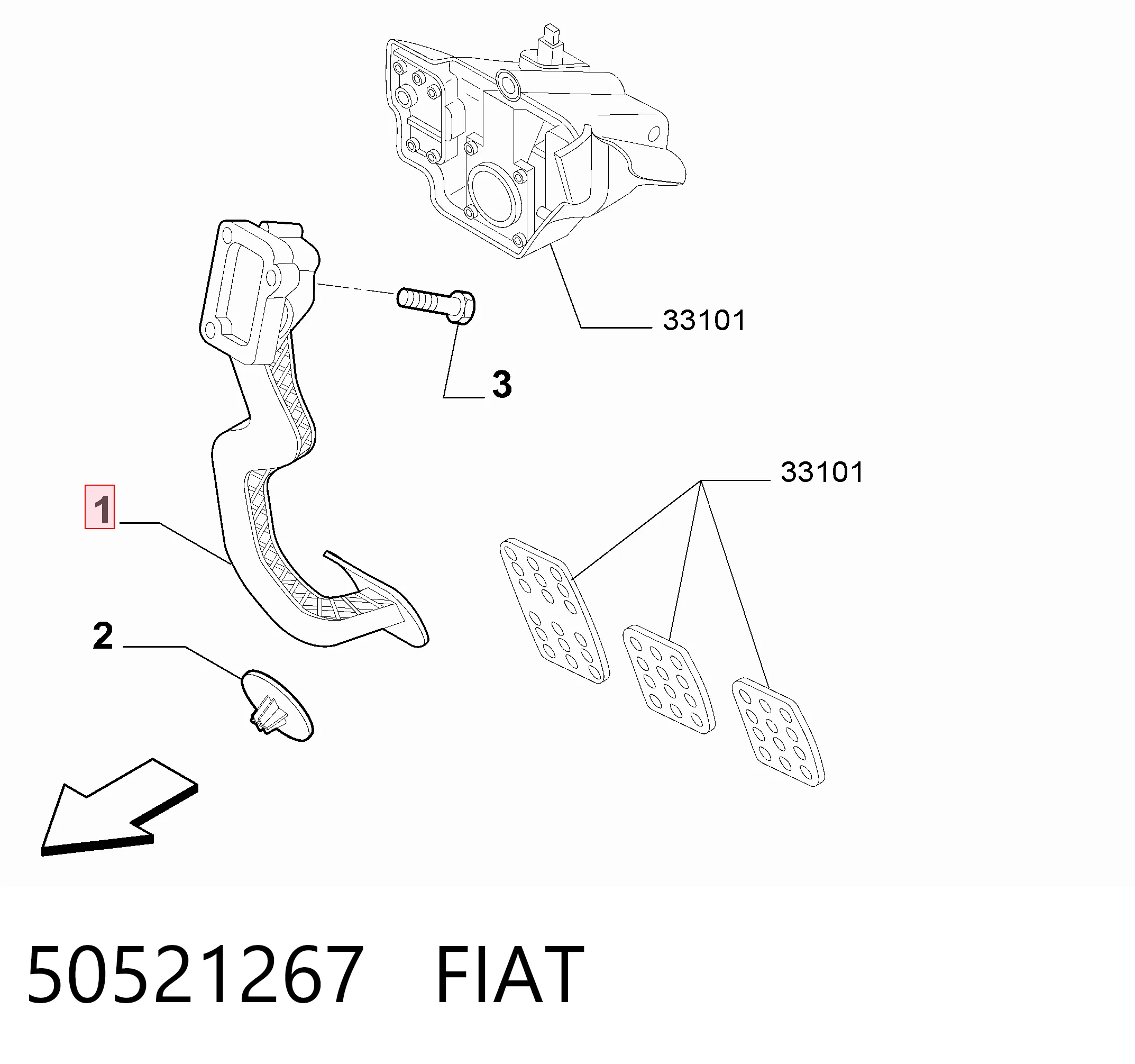 Pedal de aceleracion para Alfa Romeo Giulietta  940