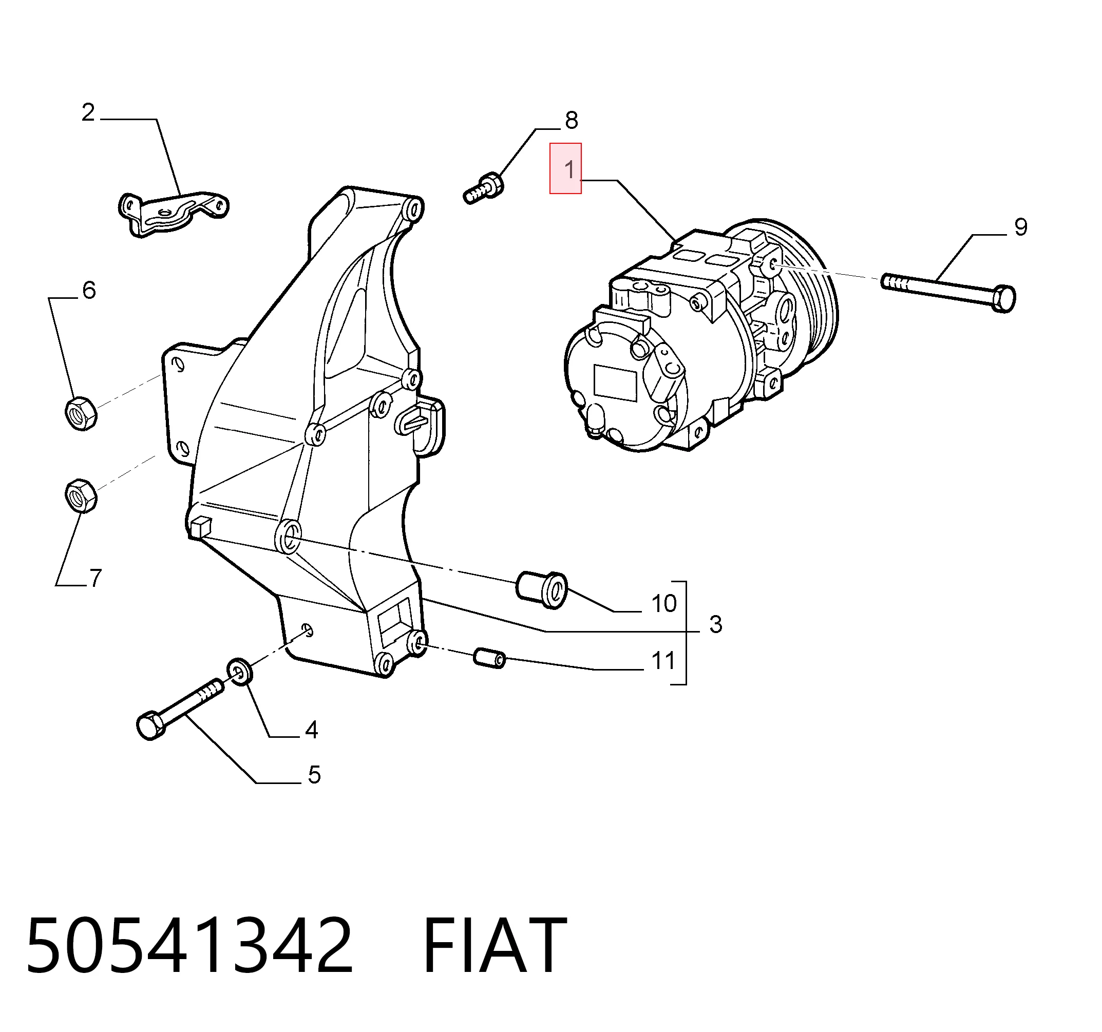 50541342 Fiat/Alfa/Lancia Compresor climatizador