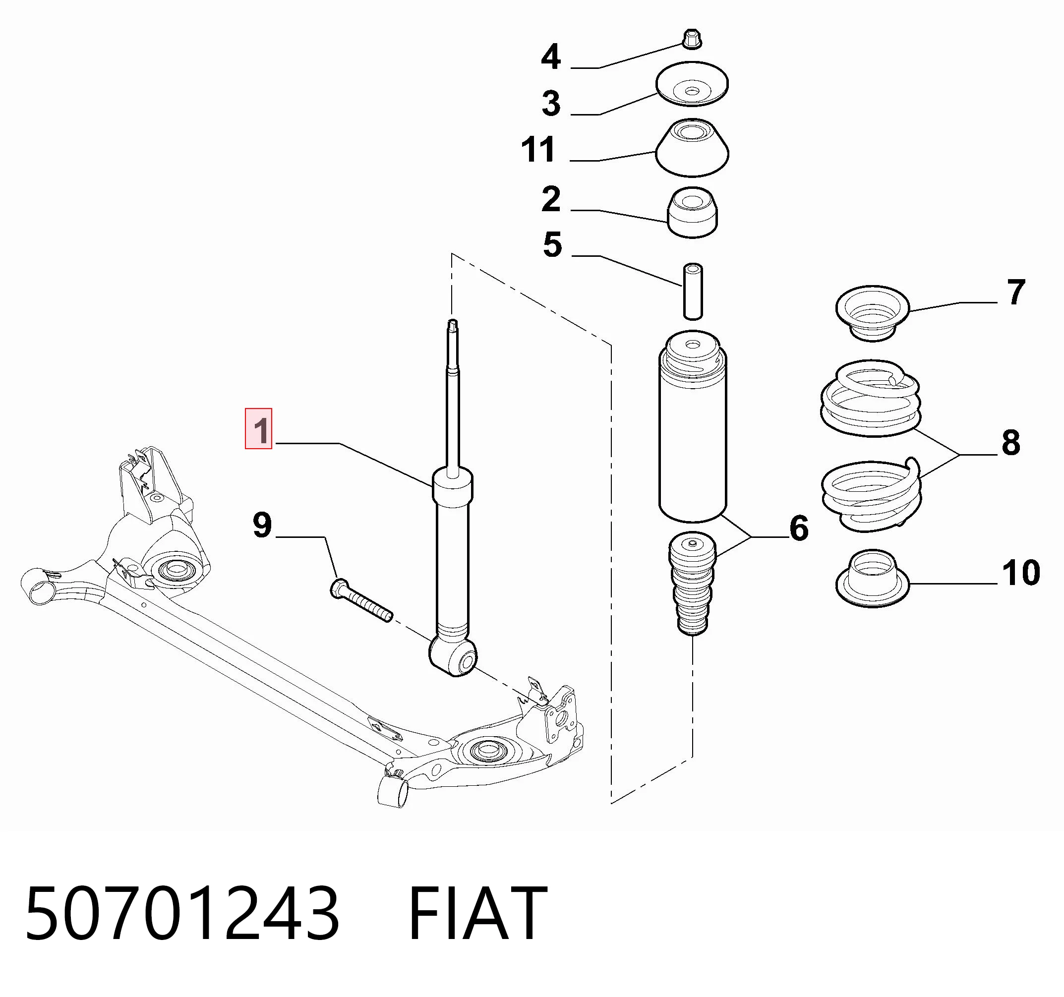Comprar Amortiguador trasero Fiat Stilo  192 a bajo precio