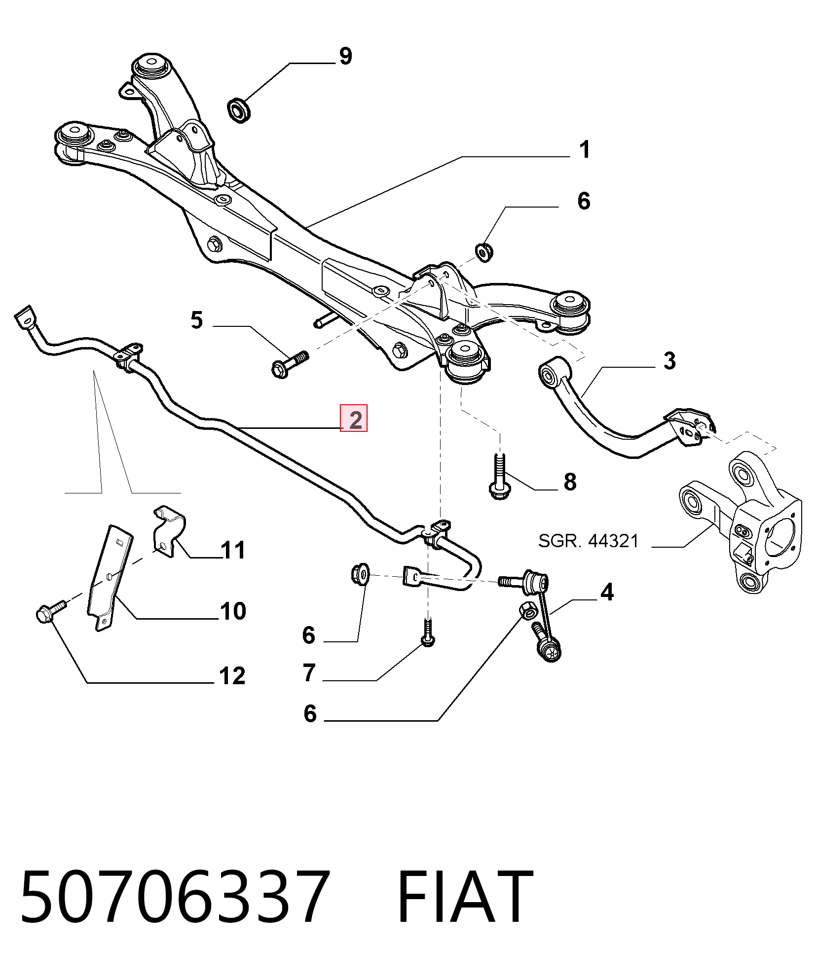 Estabilizador trasero para Alfa Romeo 159  939
