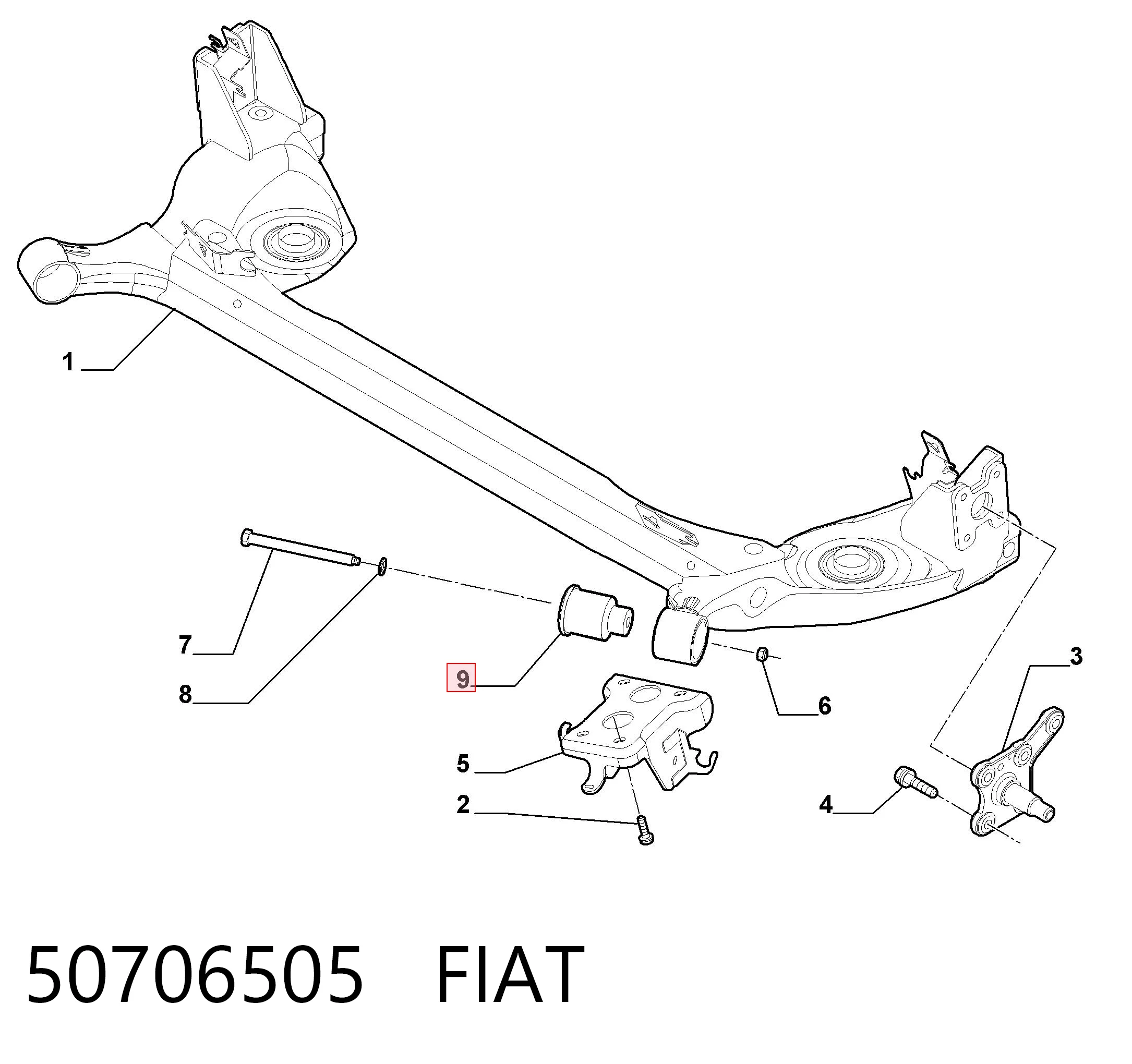 Silentblock trasero para Fiat Bravo 198