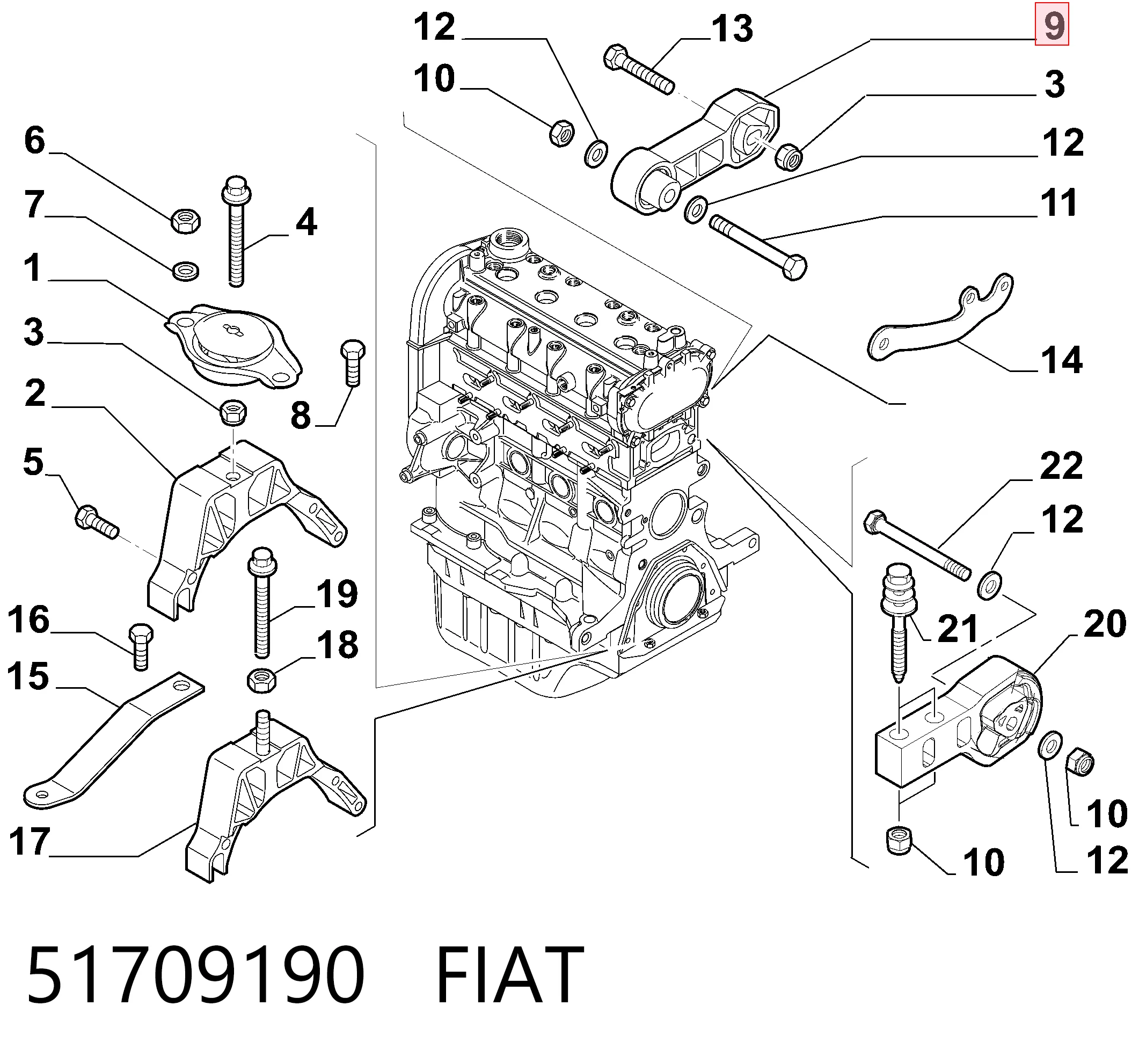 Comprar Soporte de motor trasero 500  312