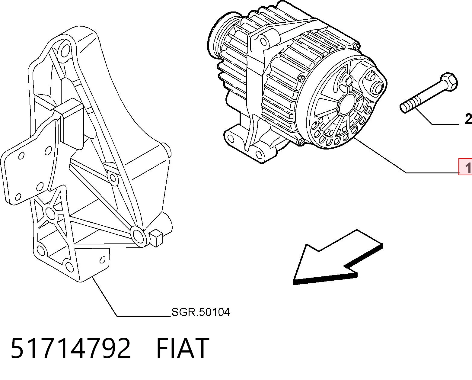 51714792 Fiat/Alfa/Lancia Alternador de coche