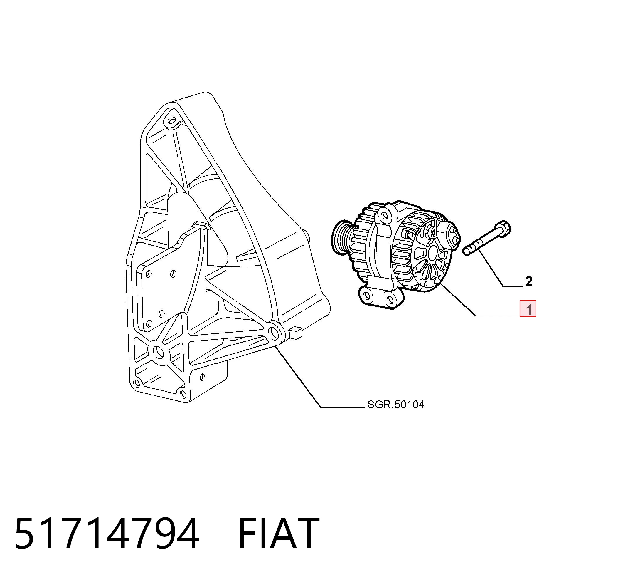 51714794 Fiat/Alfa/Lancia Alternador de coche