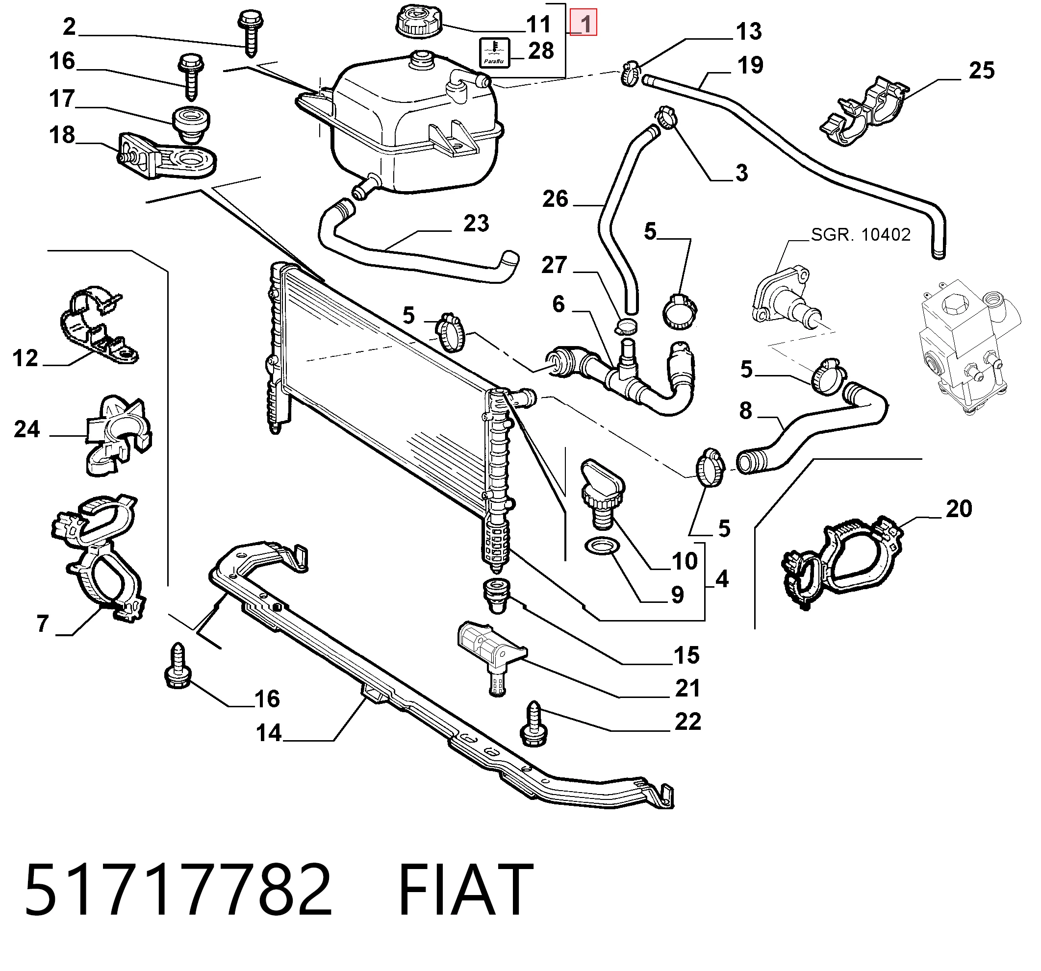 51717782 Fiat/Alfa/Lancia Depósito de expansión