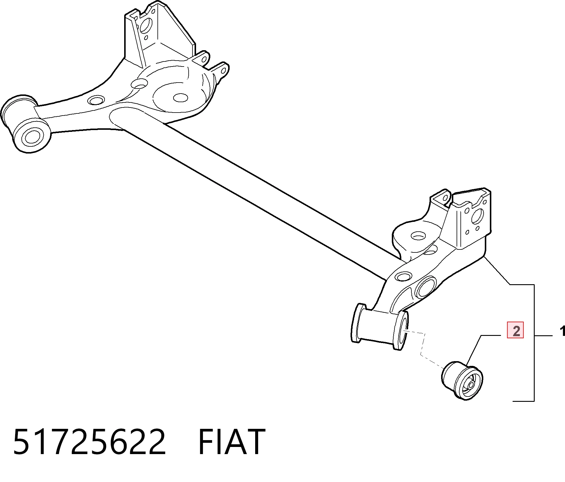 silentblock del eje trasero Fiat Linea  (323)