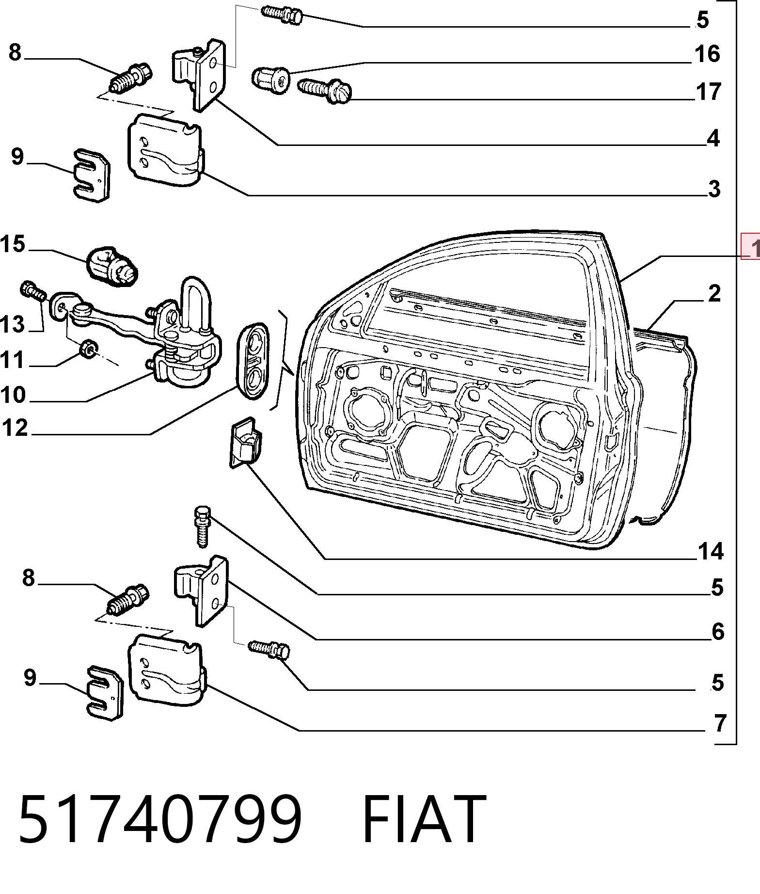Puerta de coche, delantera, izquierda Alfa Romeo 147 hatchback (937) (2001 - 2010) precio, desde 124,87 EUR