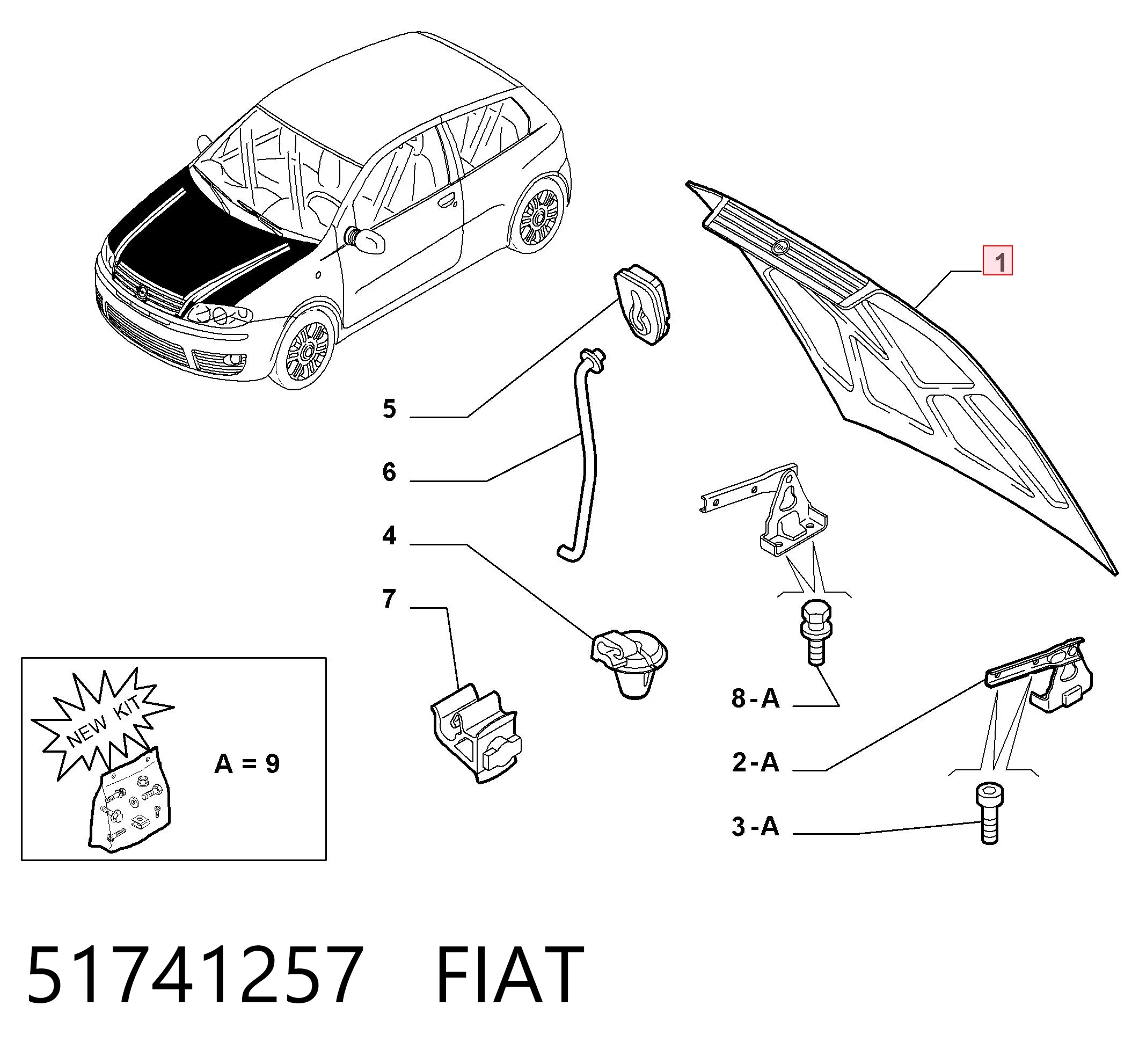 Capó del motor Fiat Punto II hatchback (188) (1999 - 2012) precio, desde 193,32 EUR