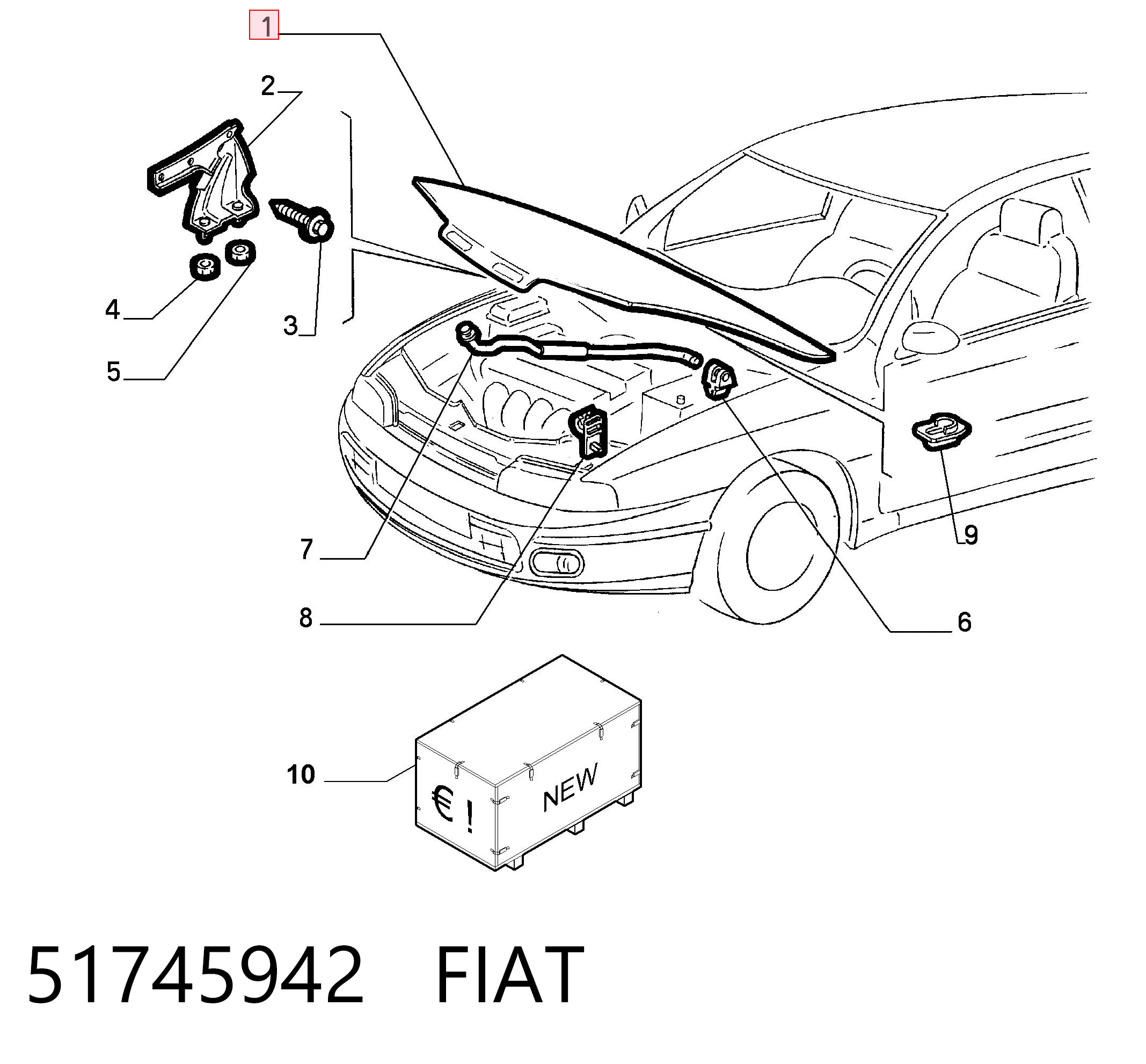 Capó para Fiat Brava 182