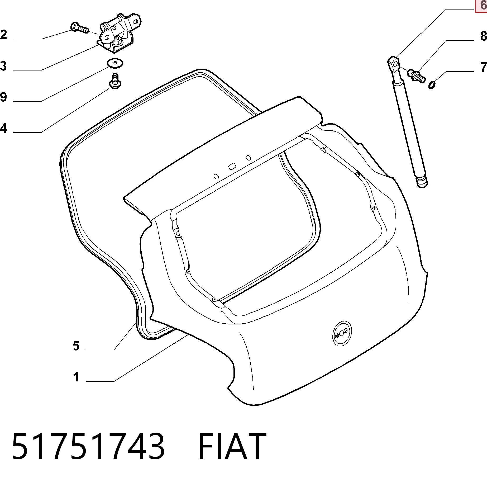 Amortiguador maletero para Fiat Bravo 198