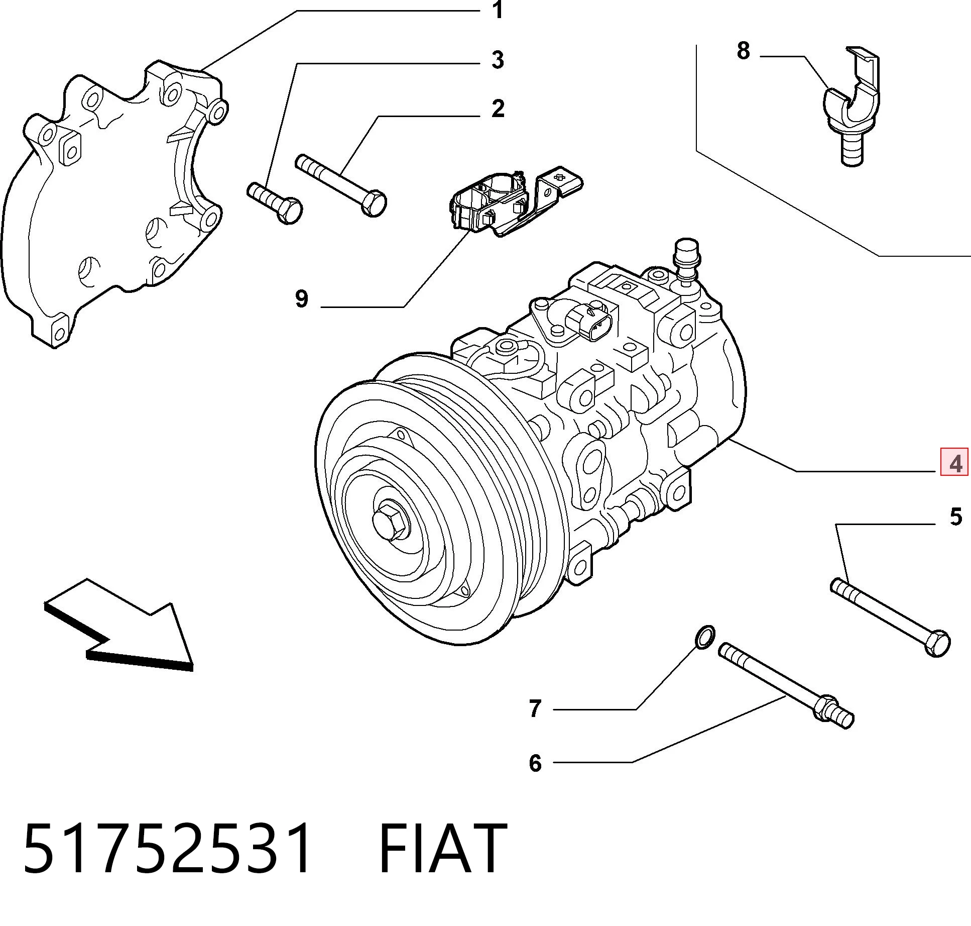 51752531 Fiat/Alfa/Lancia Compresor climatizador