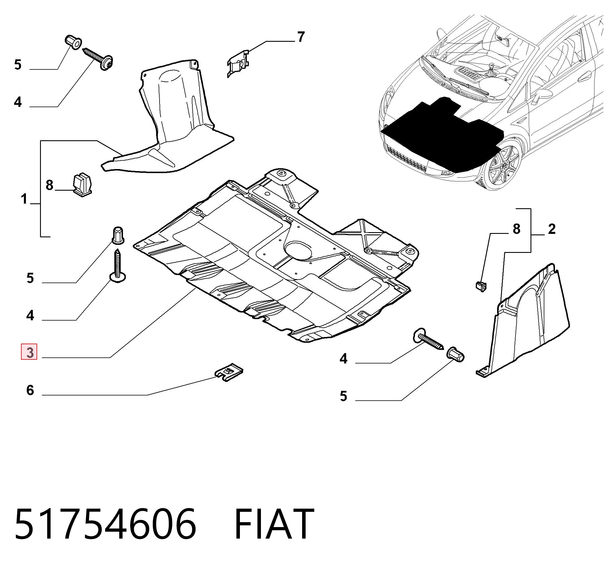  Protección motor / empotramiento Fiat Punto 