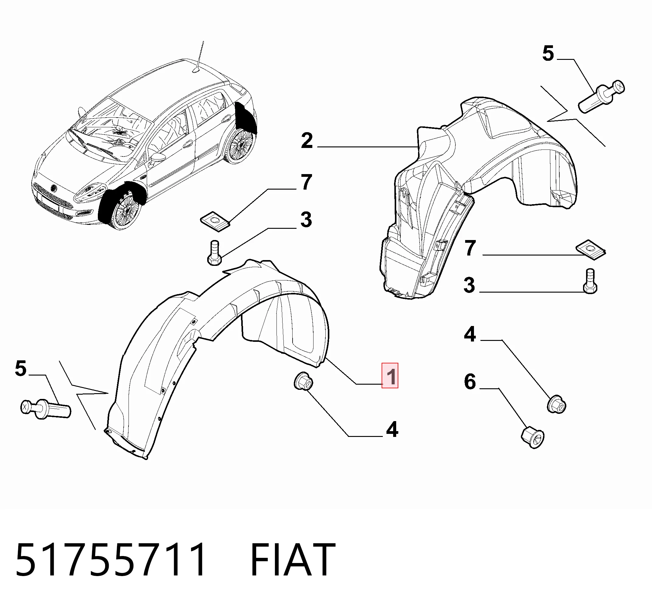  Paso rueda Fiat Punto 