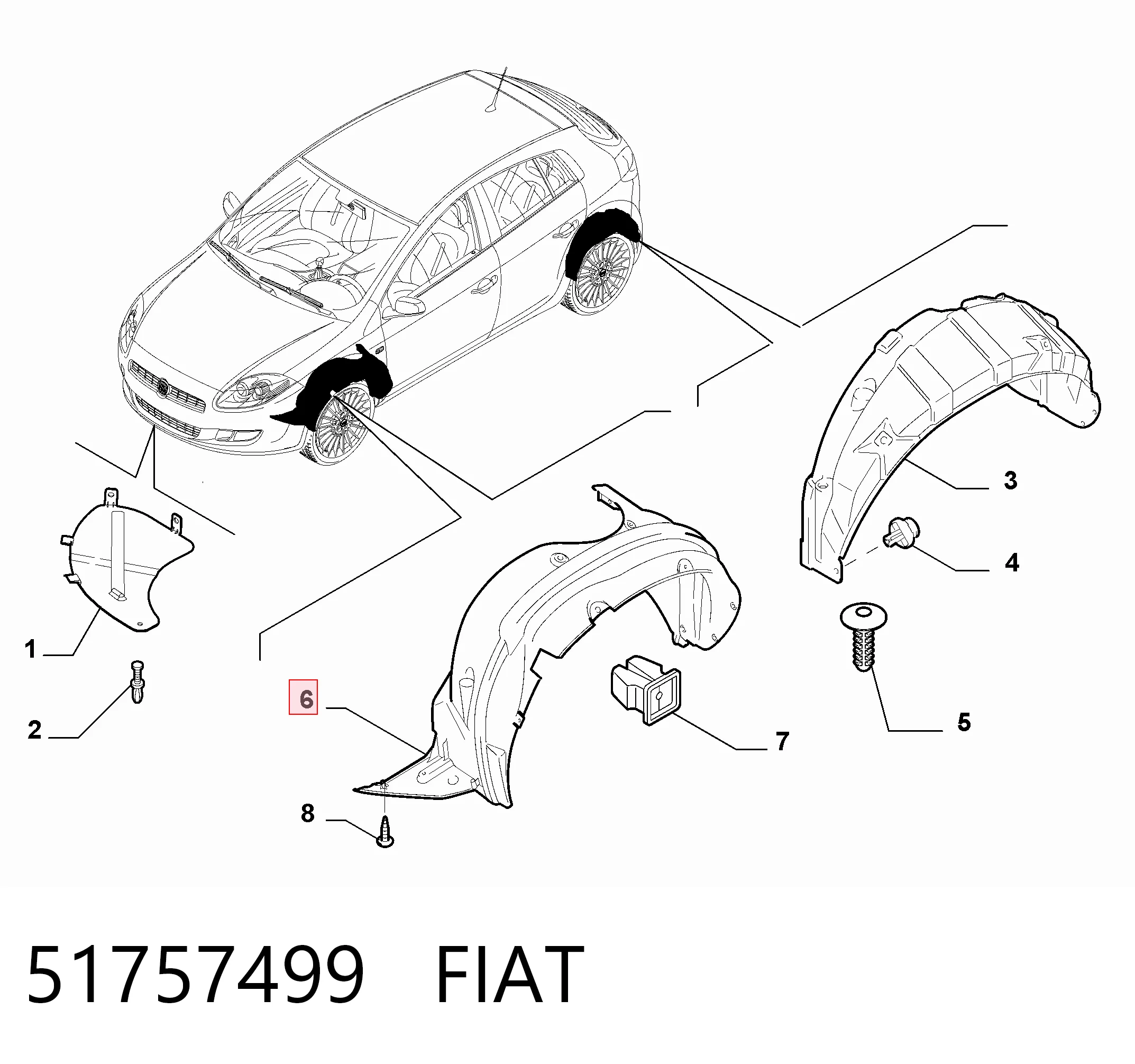 Paso rueda delantero derecho para Fiat Bravo II 198