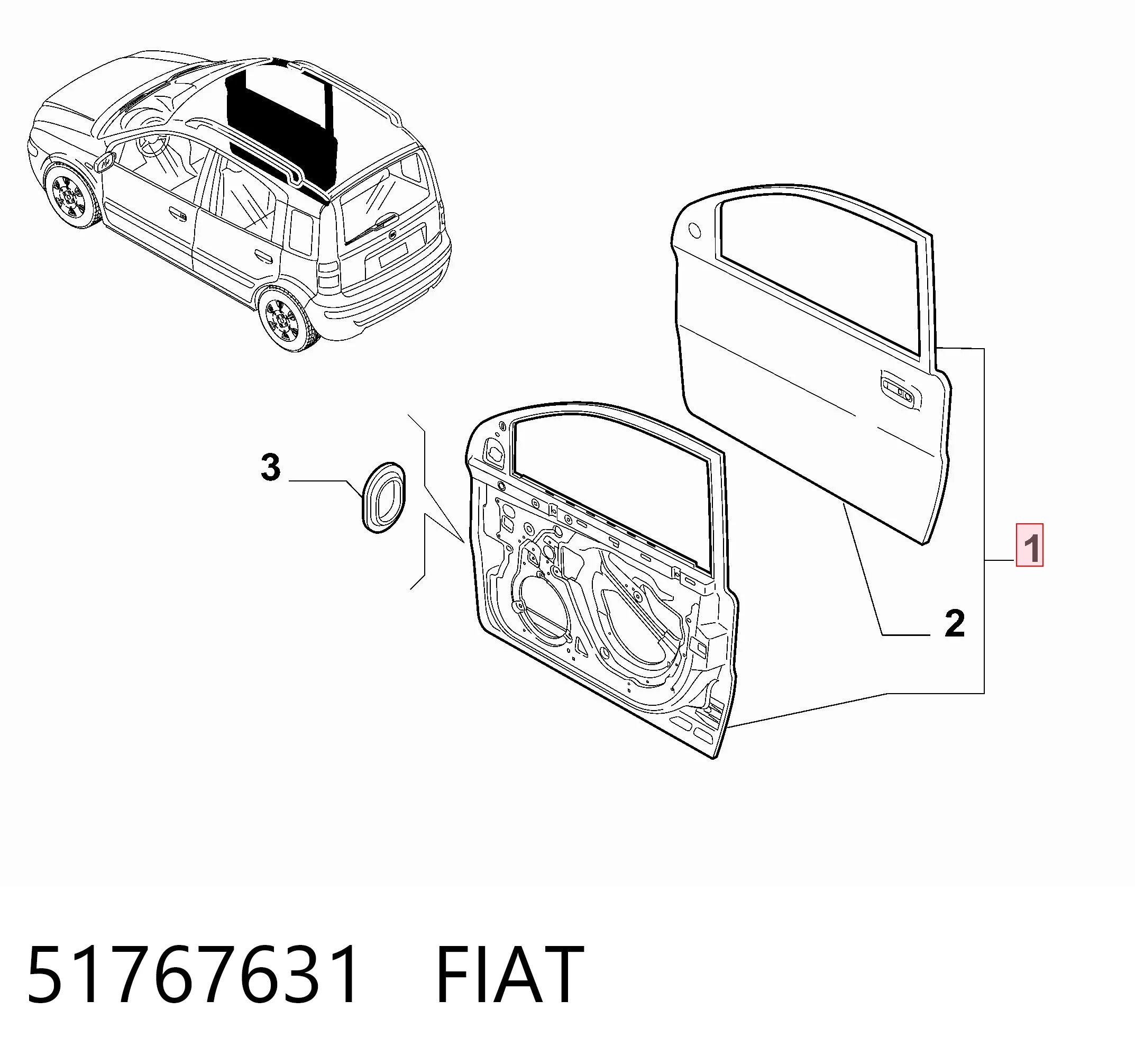 Puerta de coche, delantera, izquierda Fiat Panda II hatchback (169A) (2003 - 2013) precio, desde 166,98 EUR