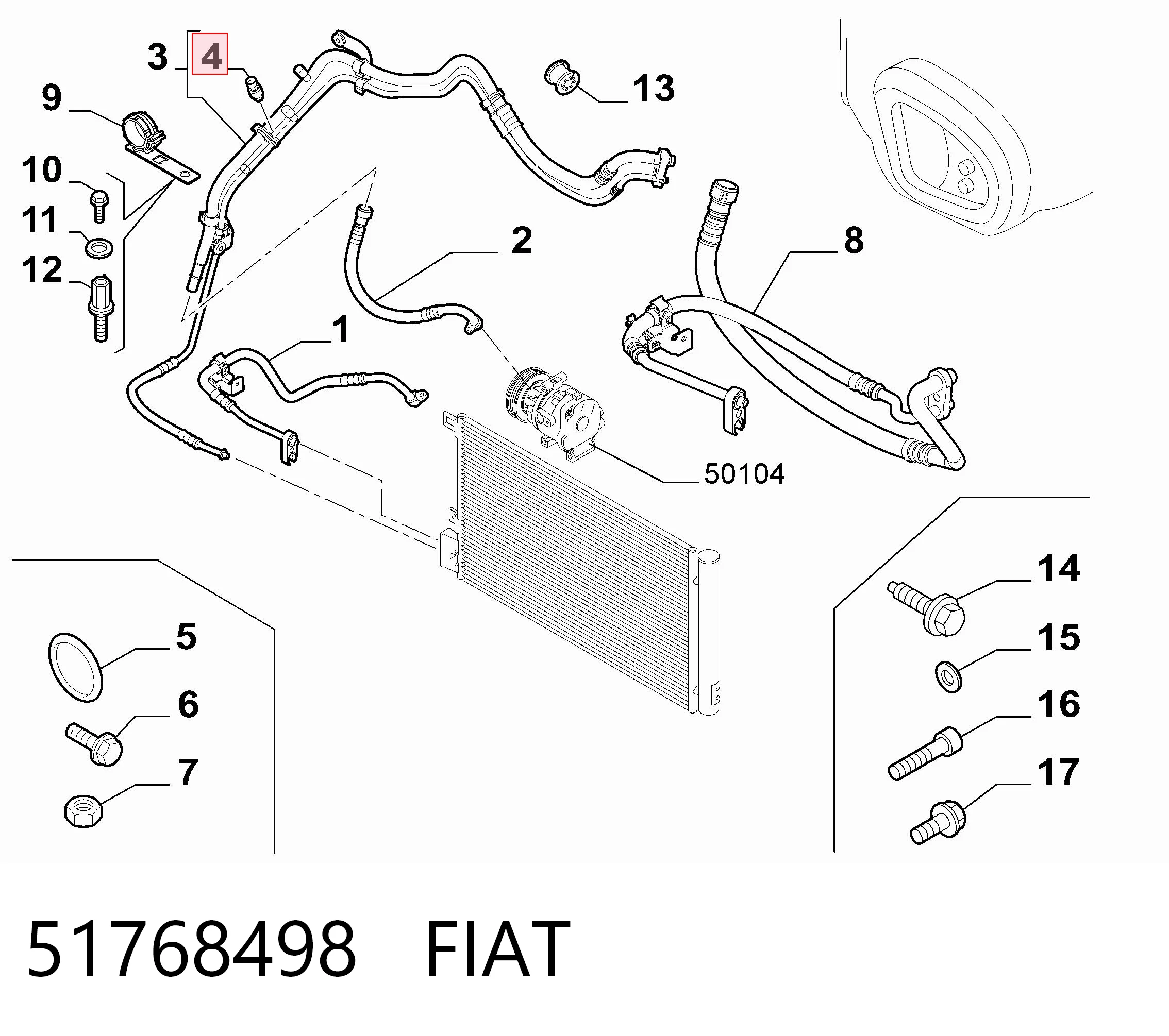 51768498 Fiat/Alfa/Lancia Sensor de baja presion aire acondicionado