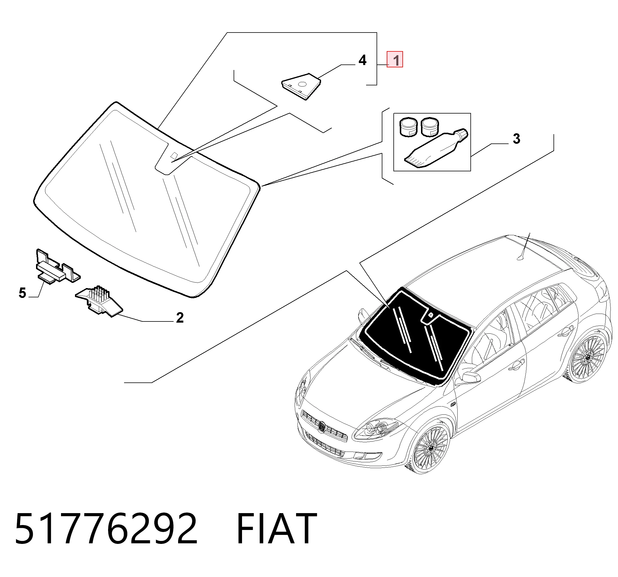 Cristal parabrisas Fiat Bravo II hatchback (198) (2007 - 2014) precio, desde 95,85 EUR