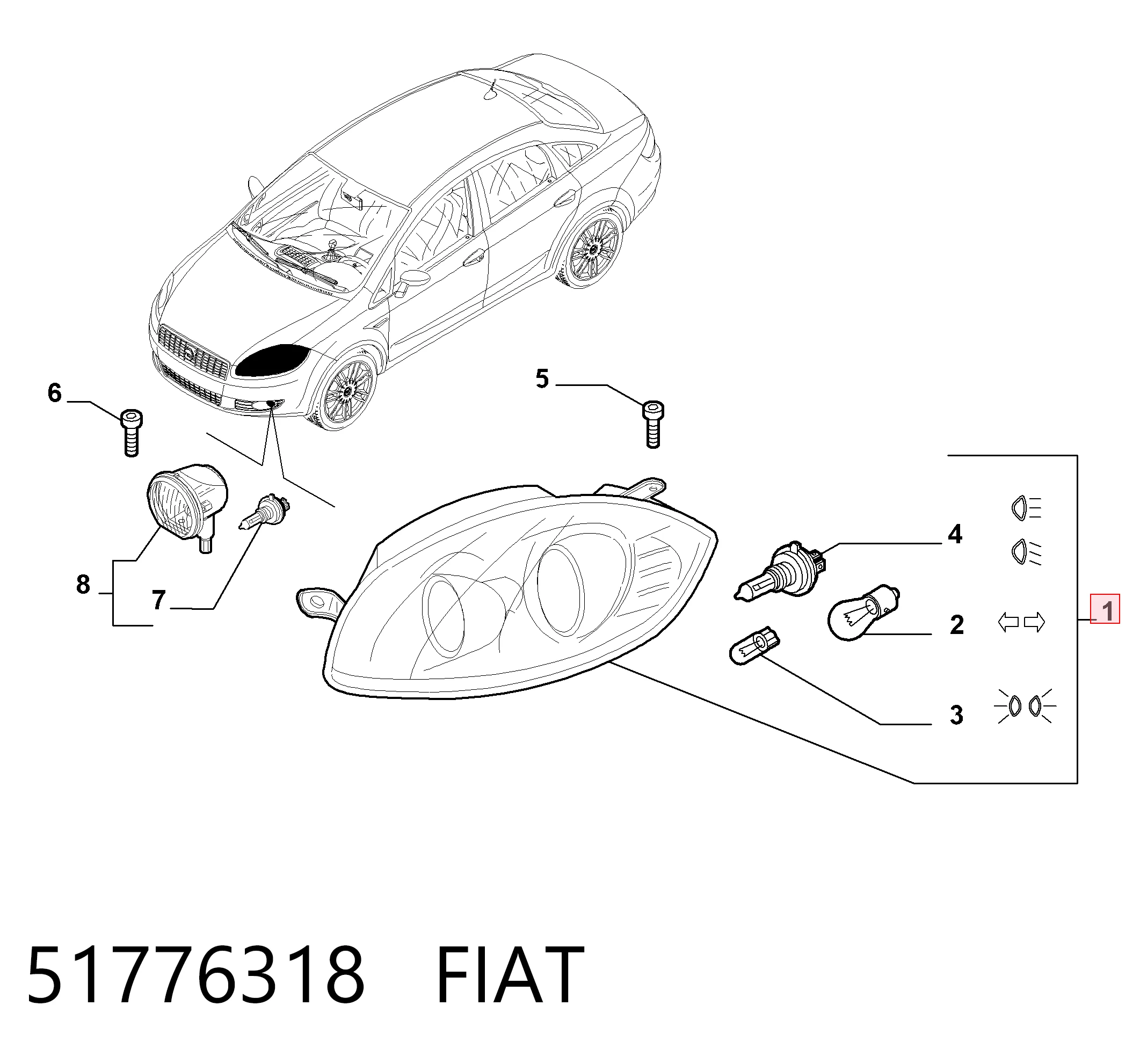 Faros delanteros Fiat Linea 
