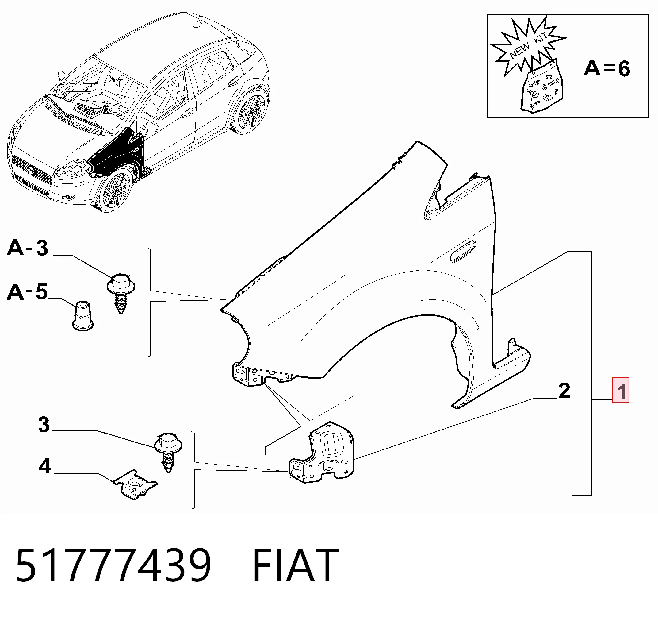 Comprar Aleta delantera izquierda Fiat Punto  199 a bajo precio