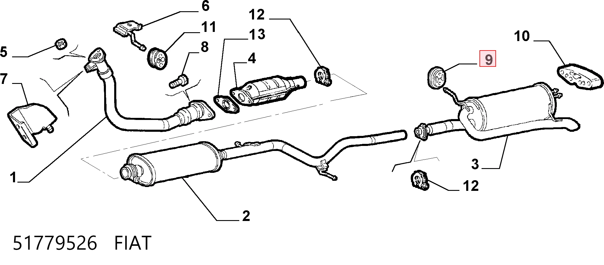 Almohadilla de montaje del silenciador Ford Fiesta V (JH, JD)