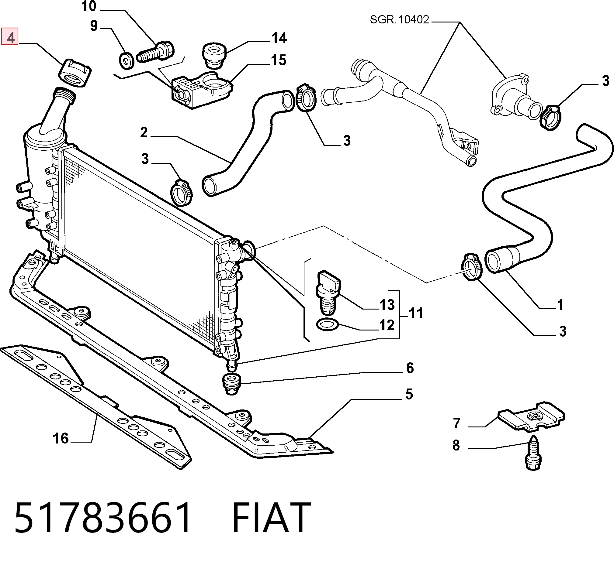 Tapón depósito de refrigerante para Alfa Romeo 147 937